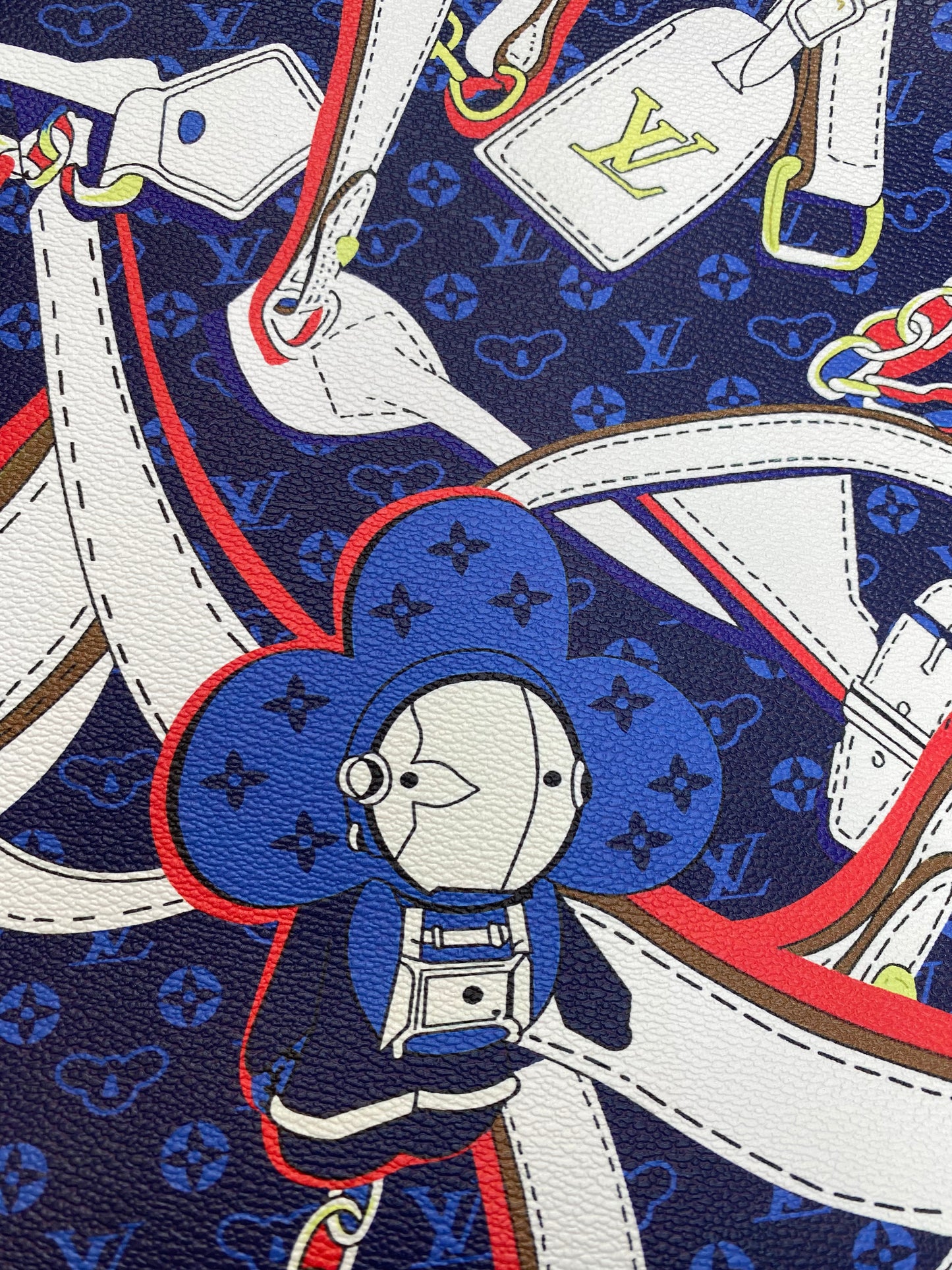Cartoon Louis Vuitton LV Fabric for Handmade DIY Custom Bag Sneakers Car Upholstery