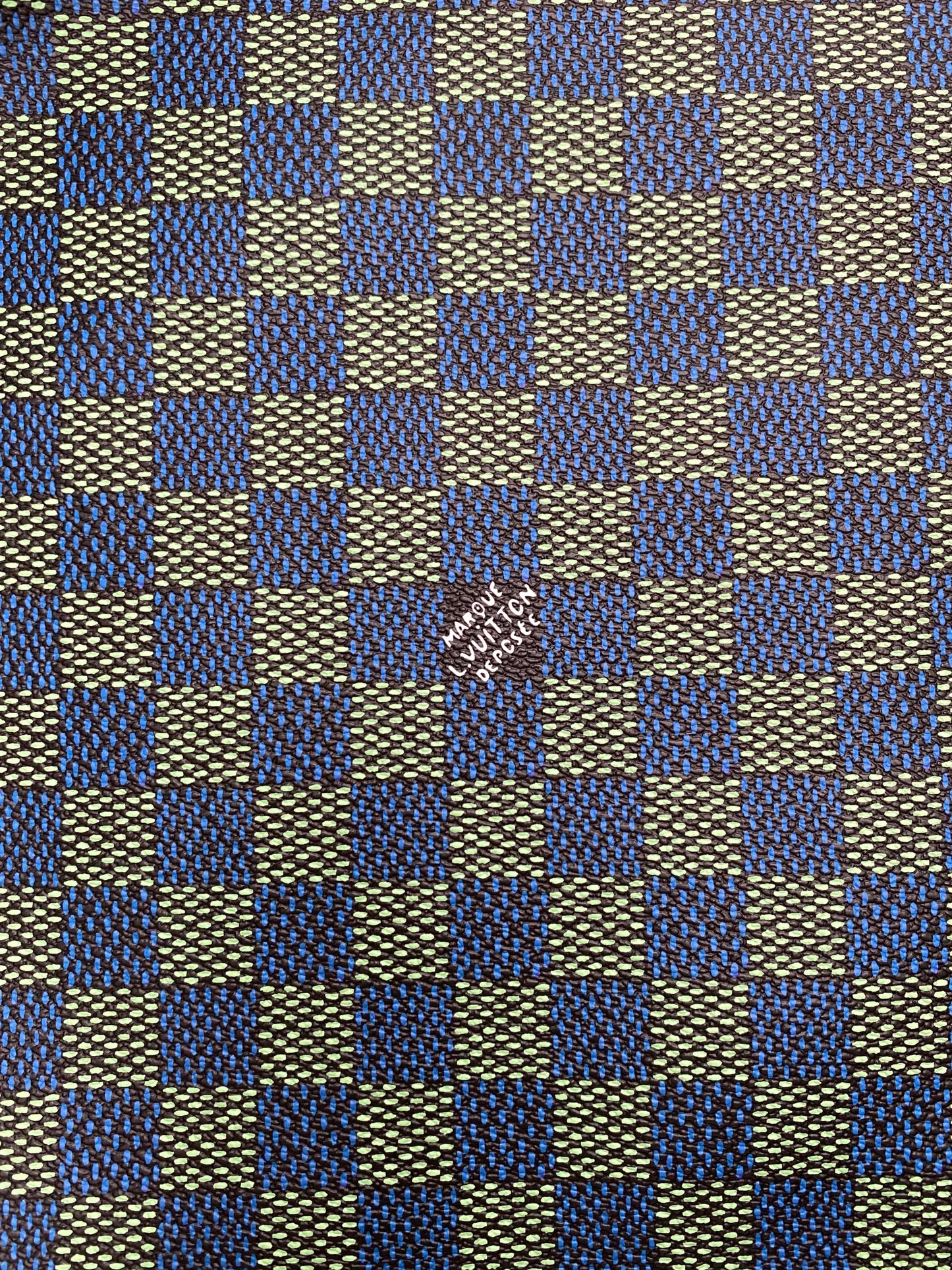 Green Blue Louis Vuitton Damier LV Leather for Handmade Custom DIY Creation Sneakers Bag