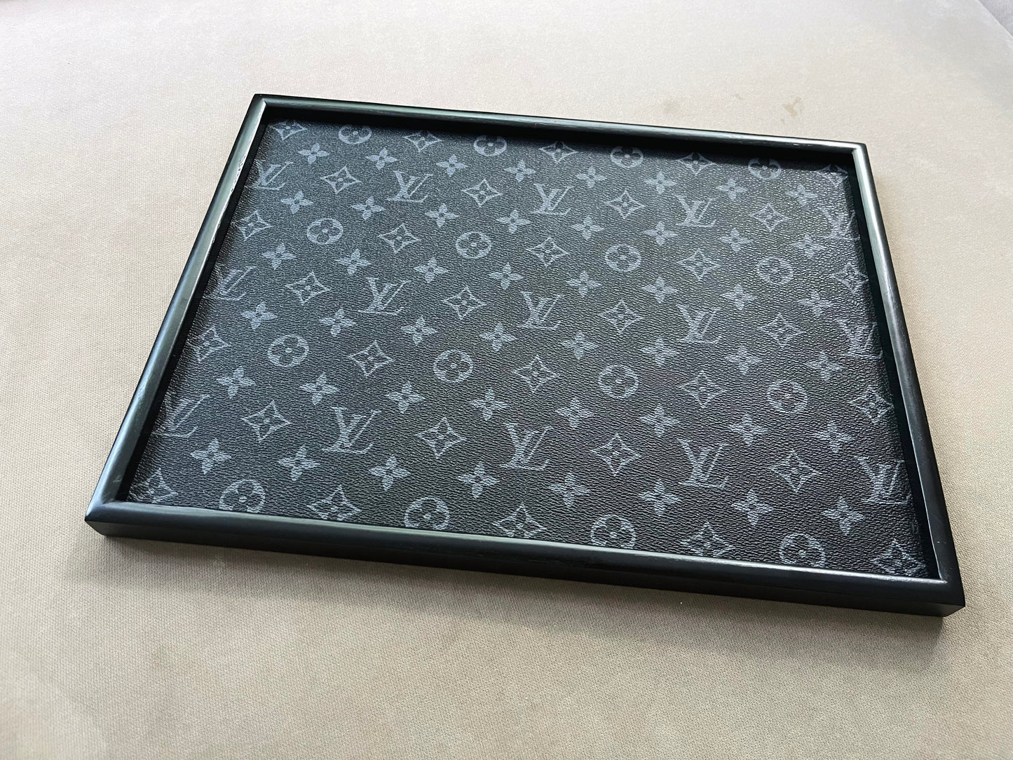 LV Black Wooden Tray