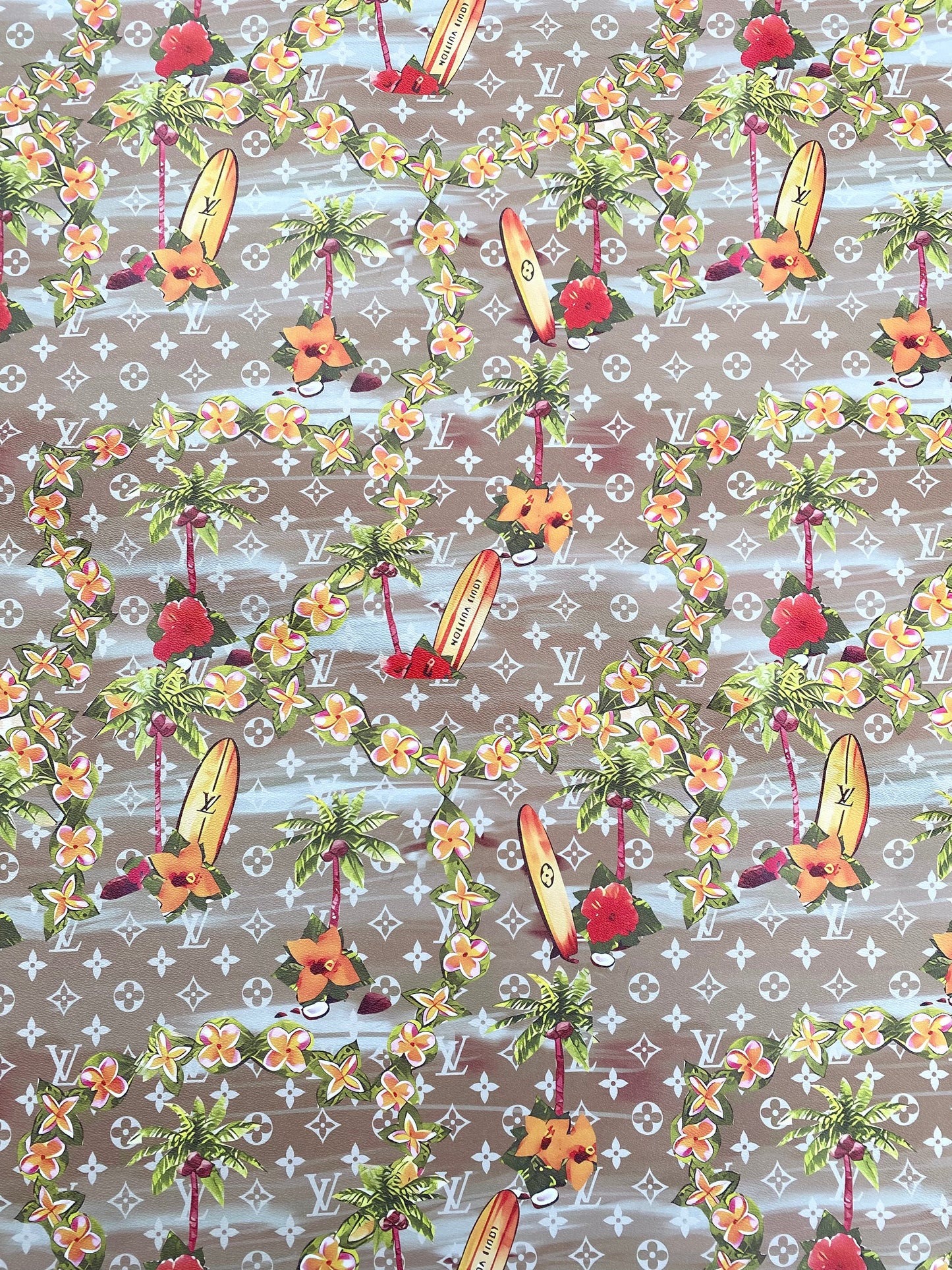 Summer Surfing Louis Vuitton LV Flower Designer Leather for Custom Handmade DIY Crafts Sneaker Bag