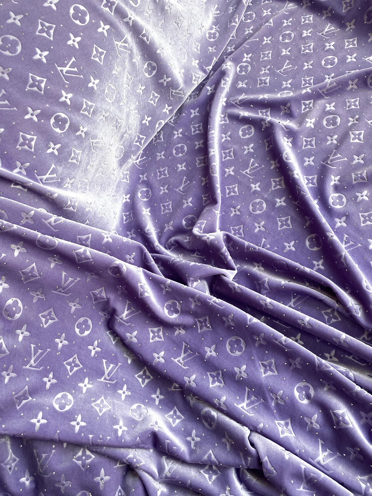 Purple LV Louis Vuitton Velvet Fabric