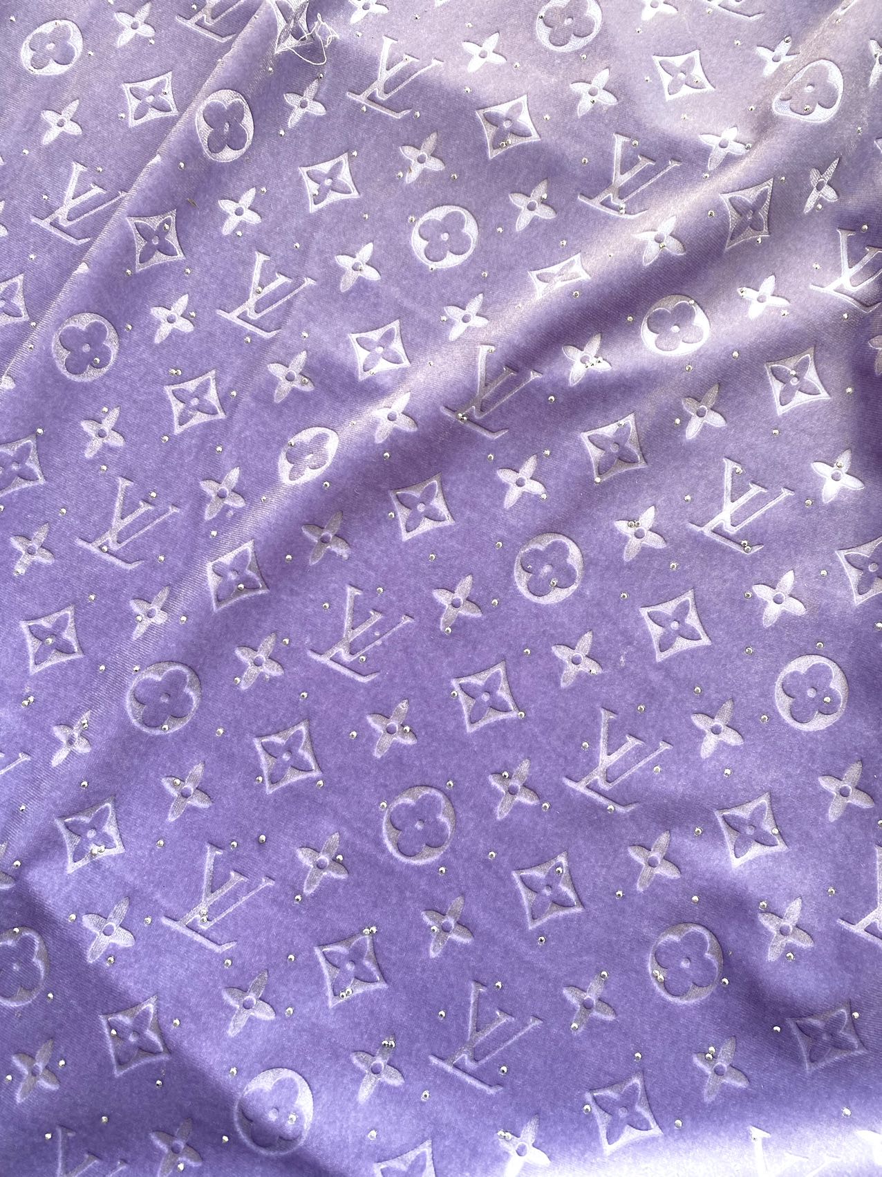 Purple LV Louis Vuitton Velvet Fabric