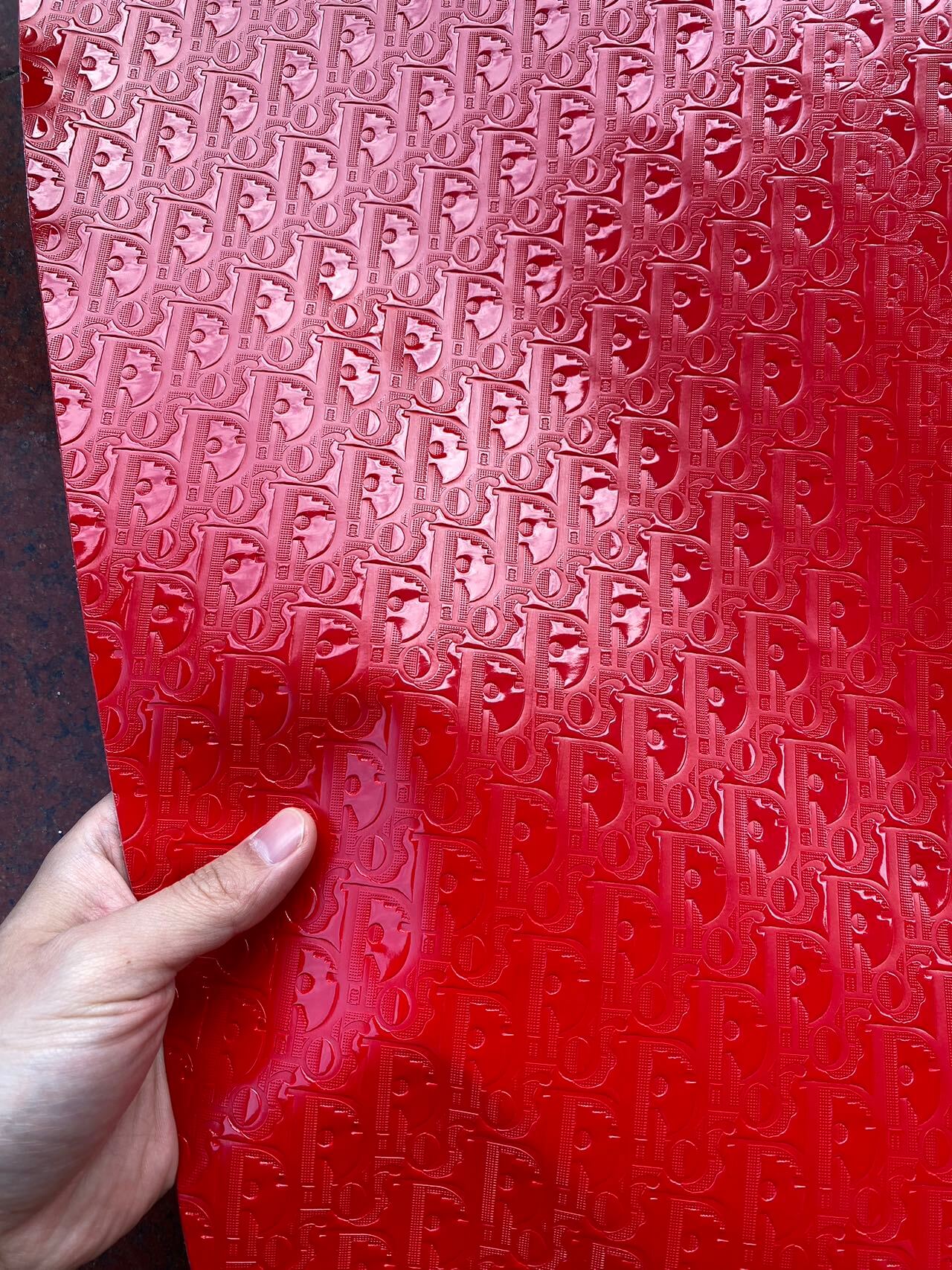 Red Dior Sneaker Leather Fabric