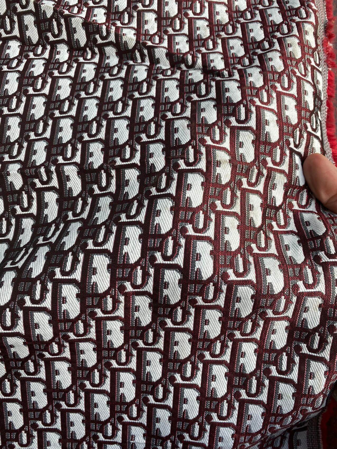 Red Dior Sofa Upholstery Fabric