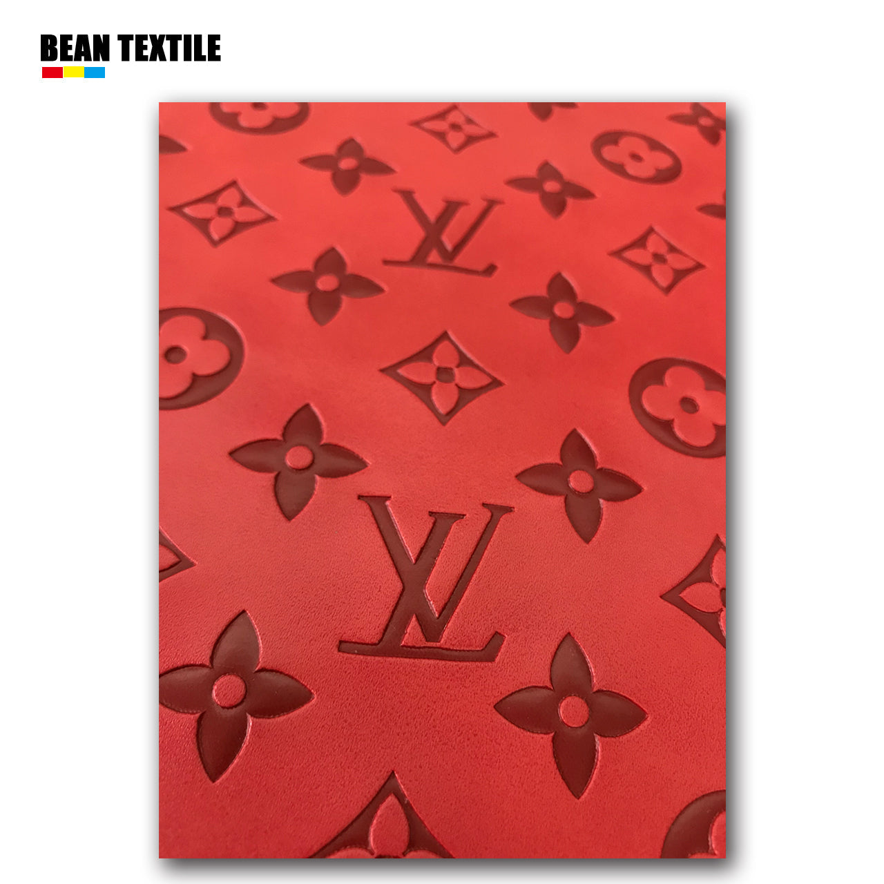 Red LV Leather Fabric Louis Vuitton Fabric