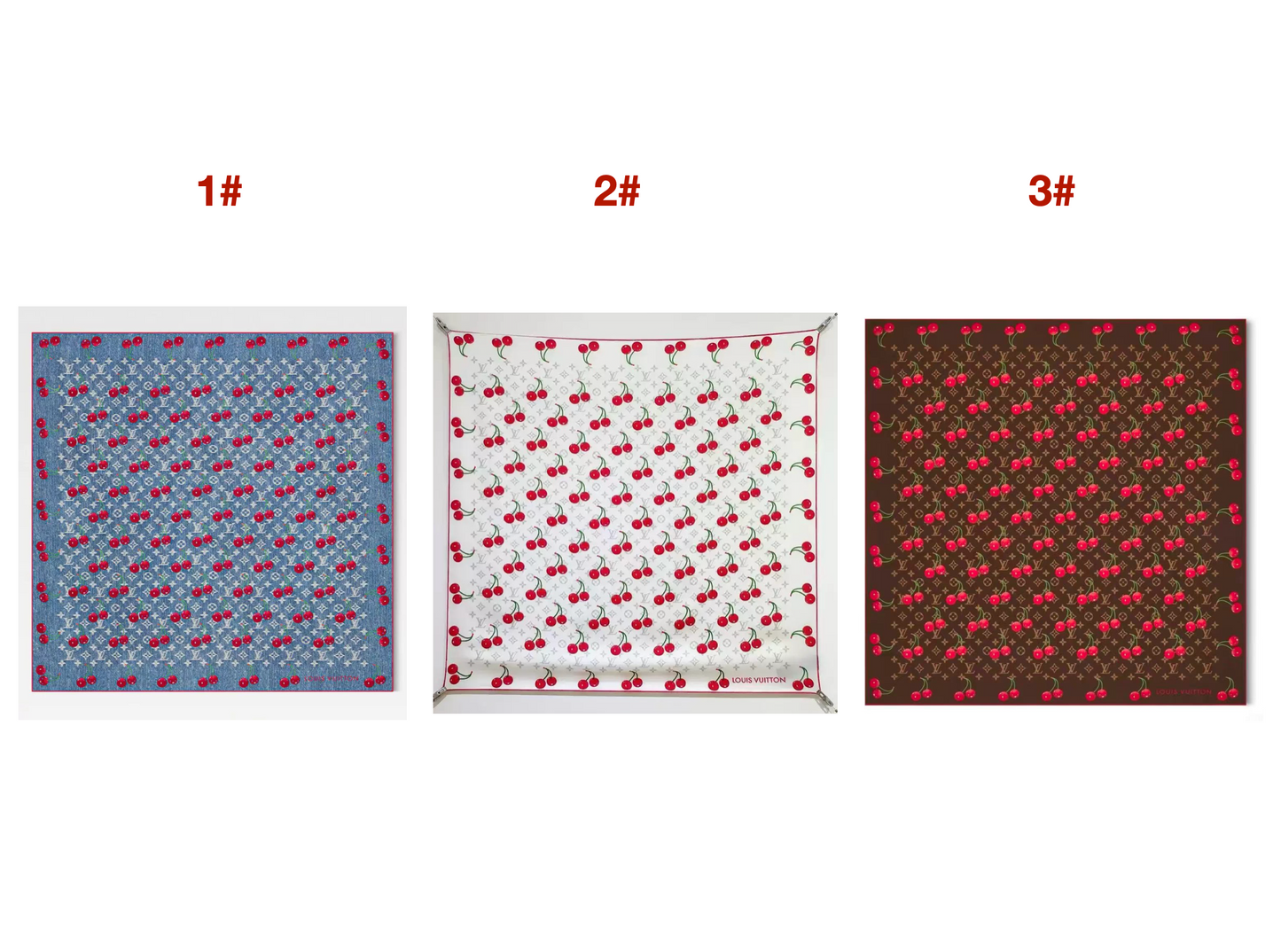 LV Cherry Silk Scarves (90×90cm)