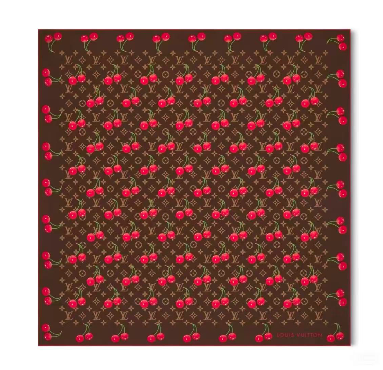 LV Cherry Silk Scarves (90×90cm)