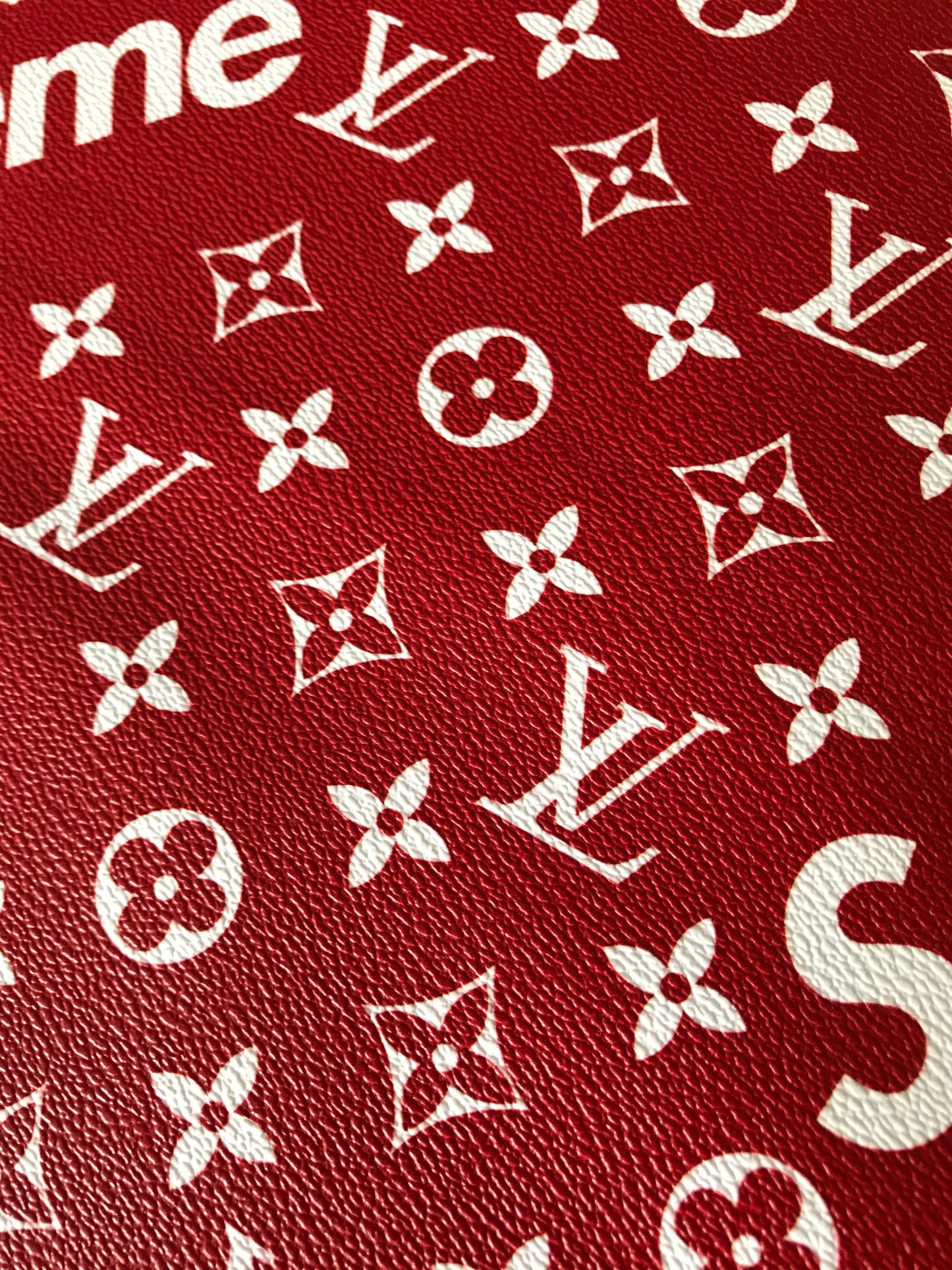 Red LV SUP Hot Leather Product for Shoe Custom