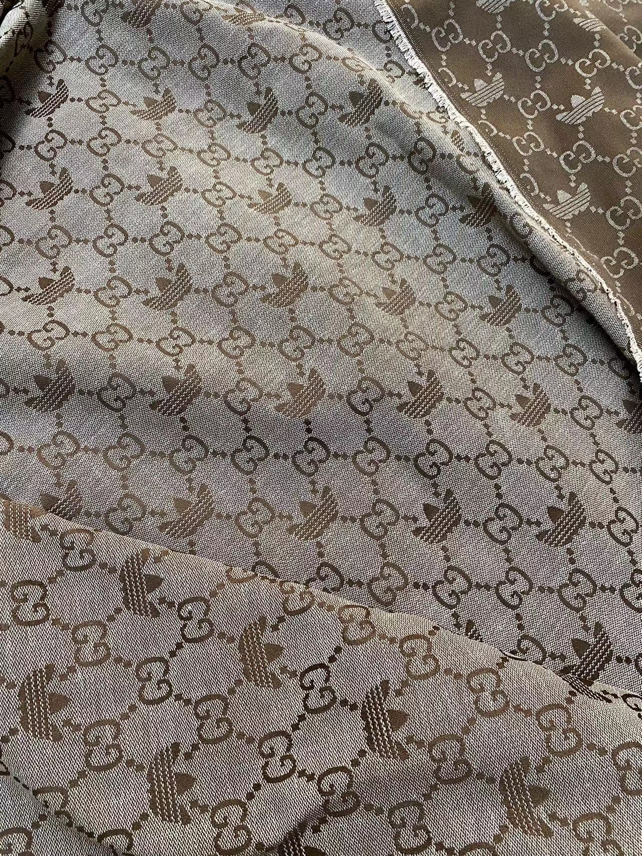 Classic Brown Gucci Adidas Jacquard Fabric for Handmade Sewing Crafts