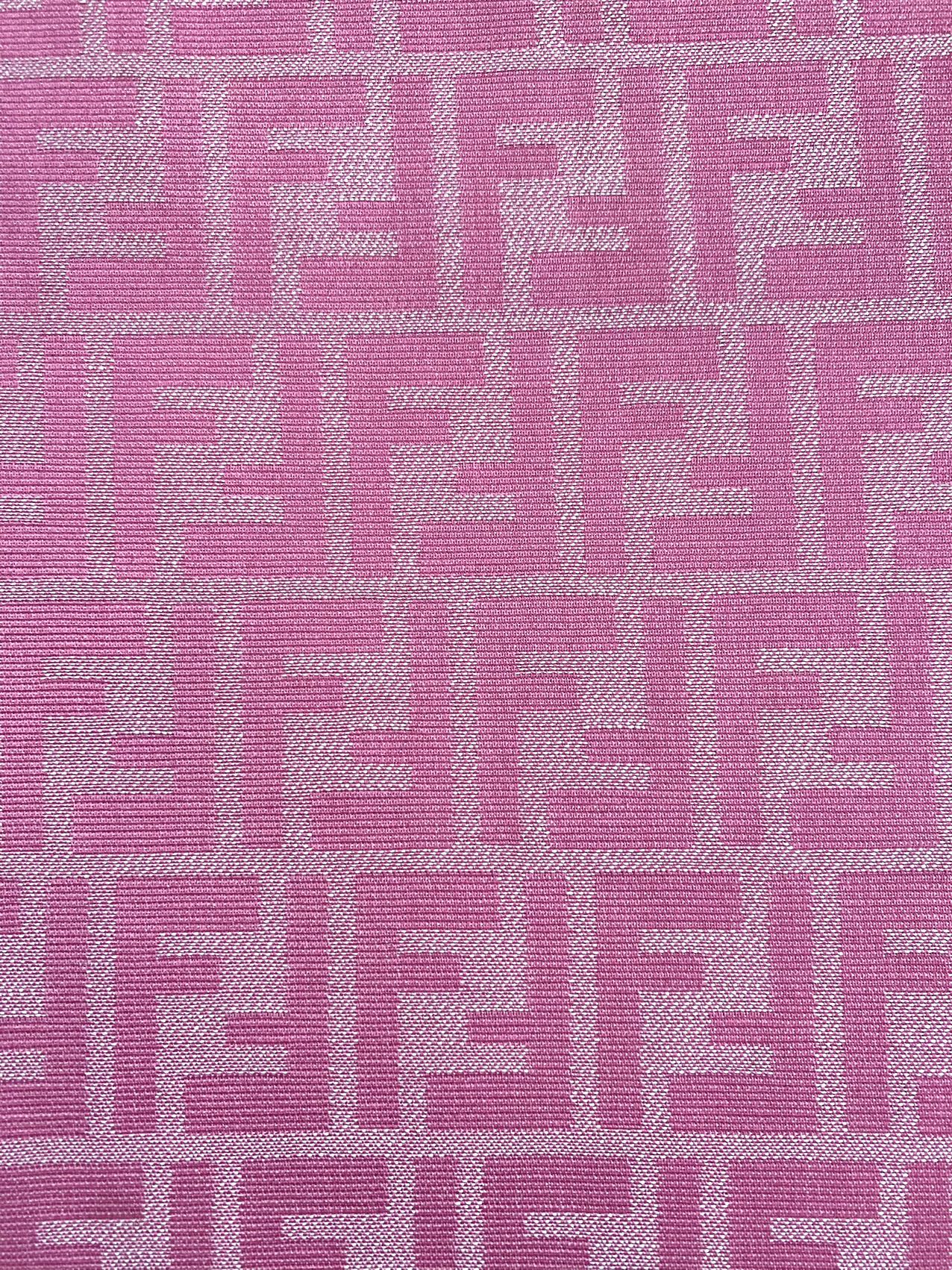 Girl Pink FF Fendi Jacquard Fabric for Sewing Custommade Handmade Car Upholstery