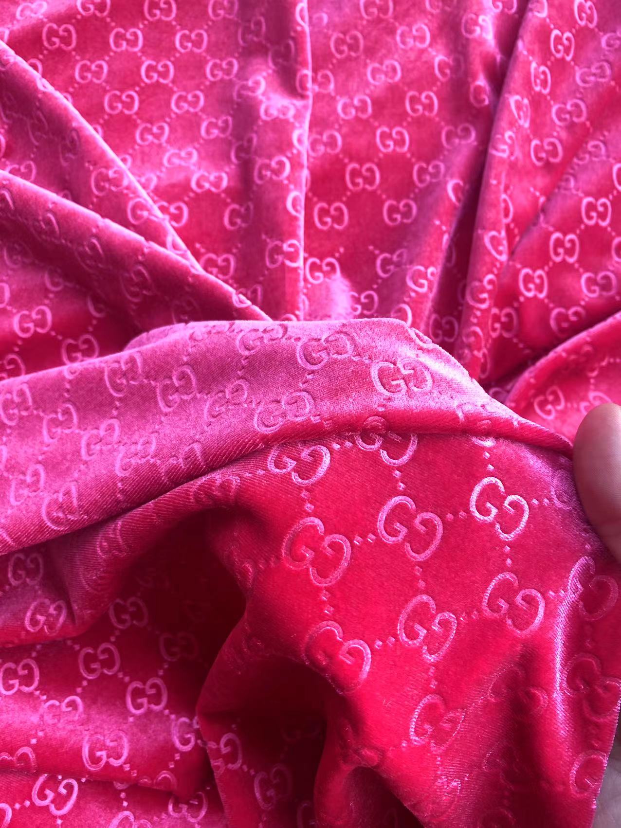 Luxury Hot Pink Gucci Velvet Fabric for Sneaker Custom Sewing Sofa Home Deco