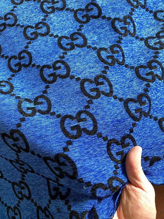 Vivid Blue Gucci Chenille Fabric Sofa Making Upholstery Sewing Project
