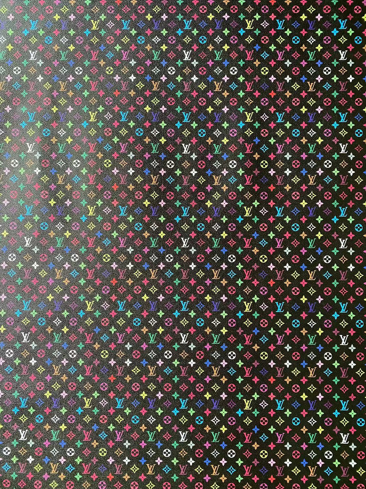 Small Louis Vuitton Colorful Takashi Murakami Designer Faux Leather for Custom DIY