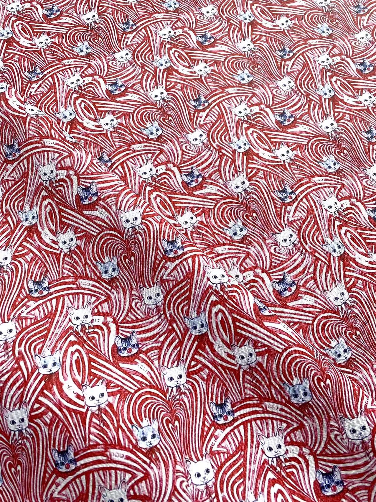 Gucci Cat Designer Faux Leather Vinyl Fabric for Handmade Sewing Project Custom Sneakers