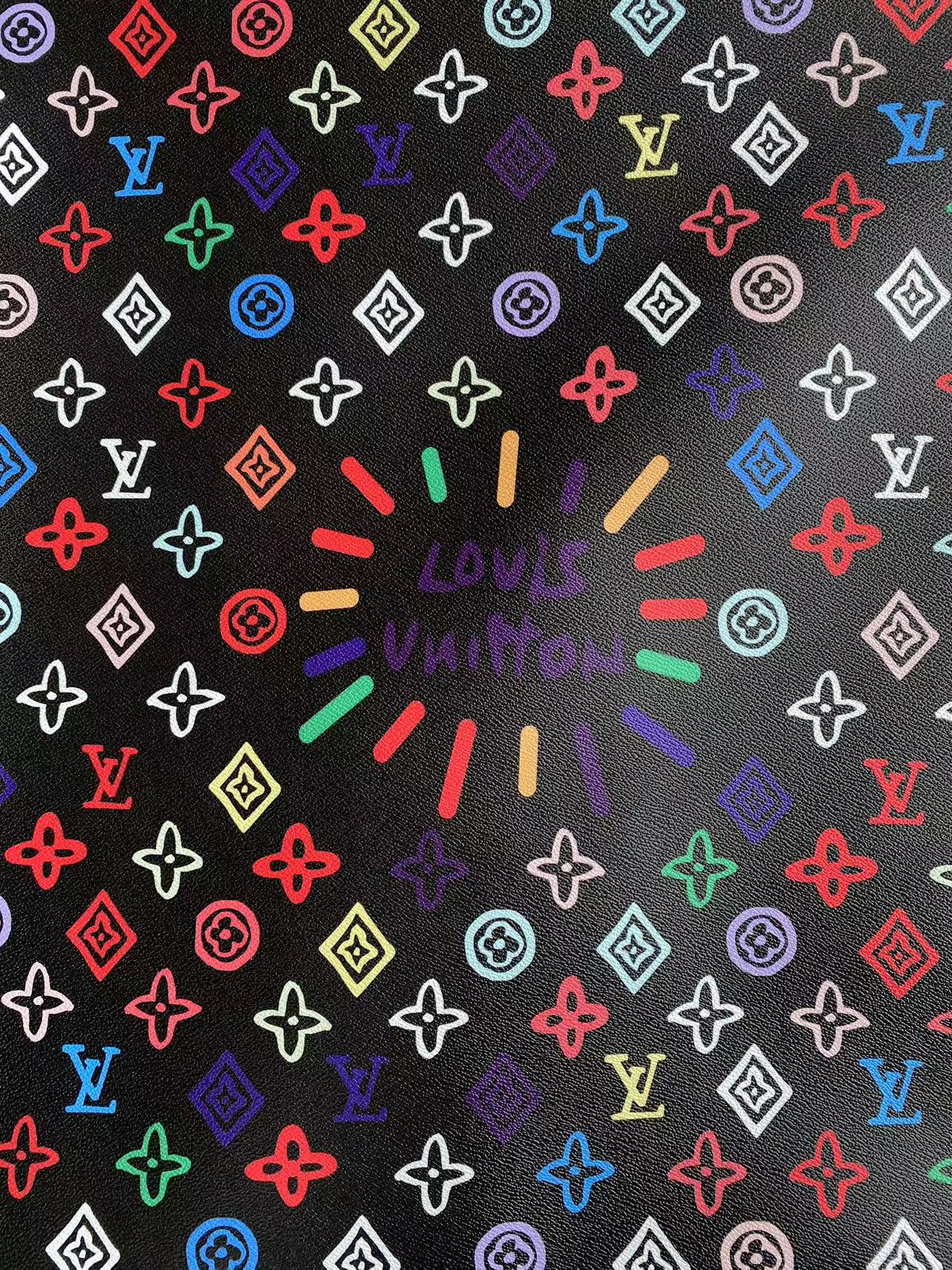 Custom LV Louis Vuitton Designer Faux Leather Fabric for Handmade Sewing Upholstery