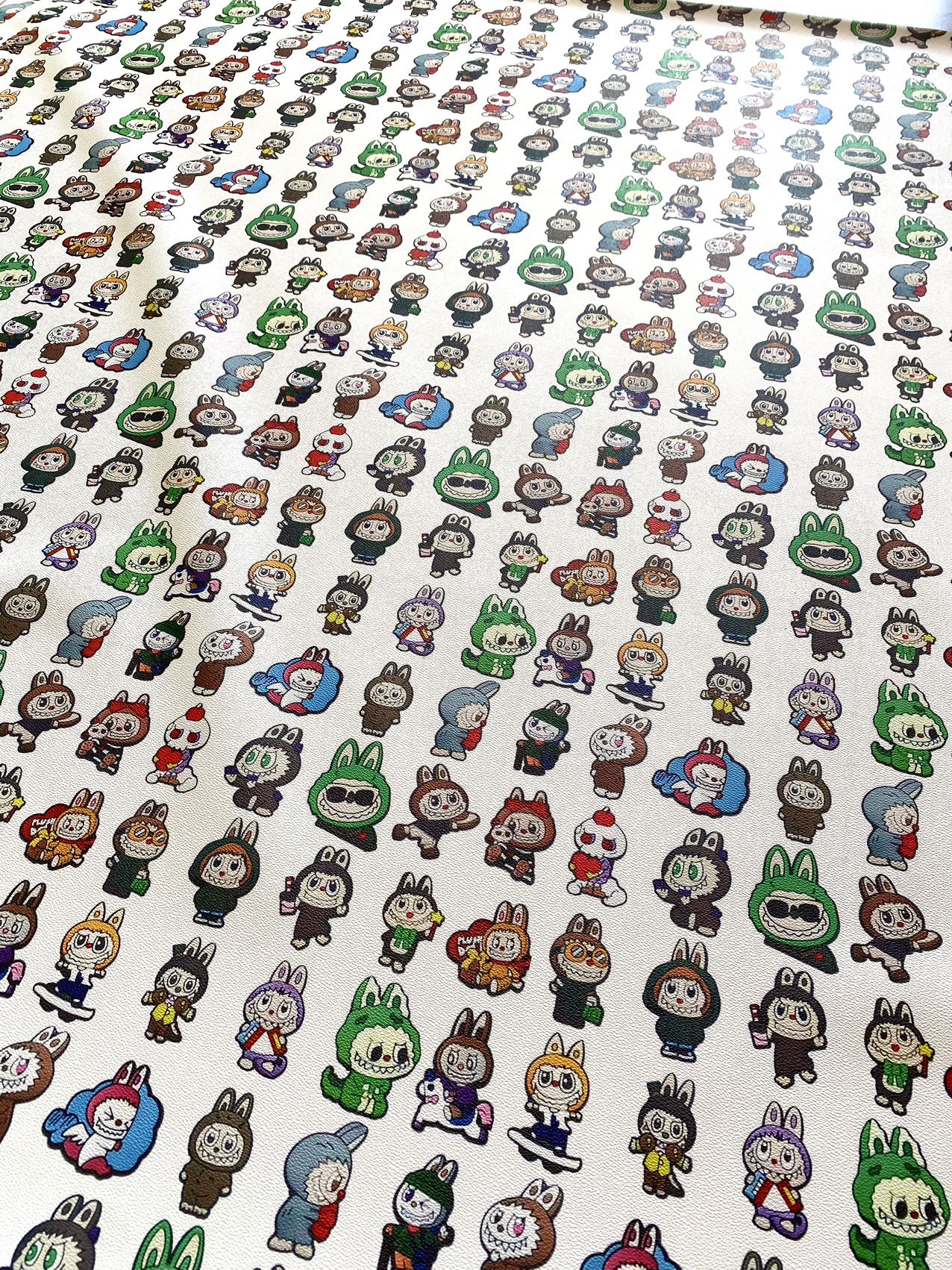 New Labubu Cartoon Faux Leather DIY Sewing Handmade for Custom Upholstery