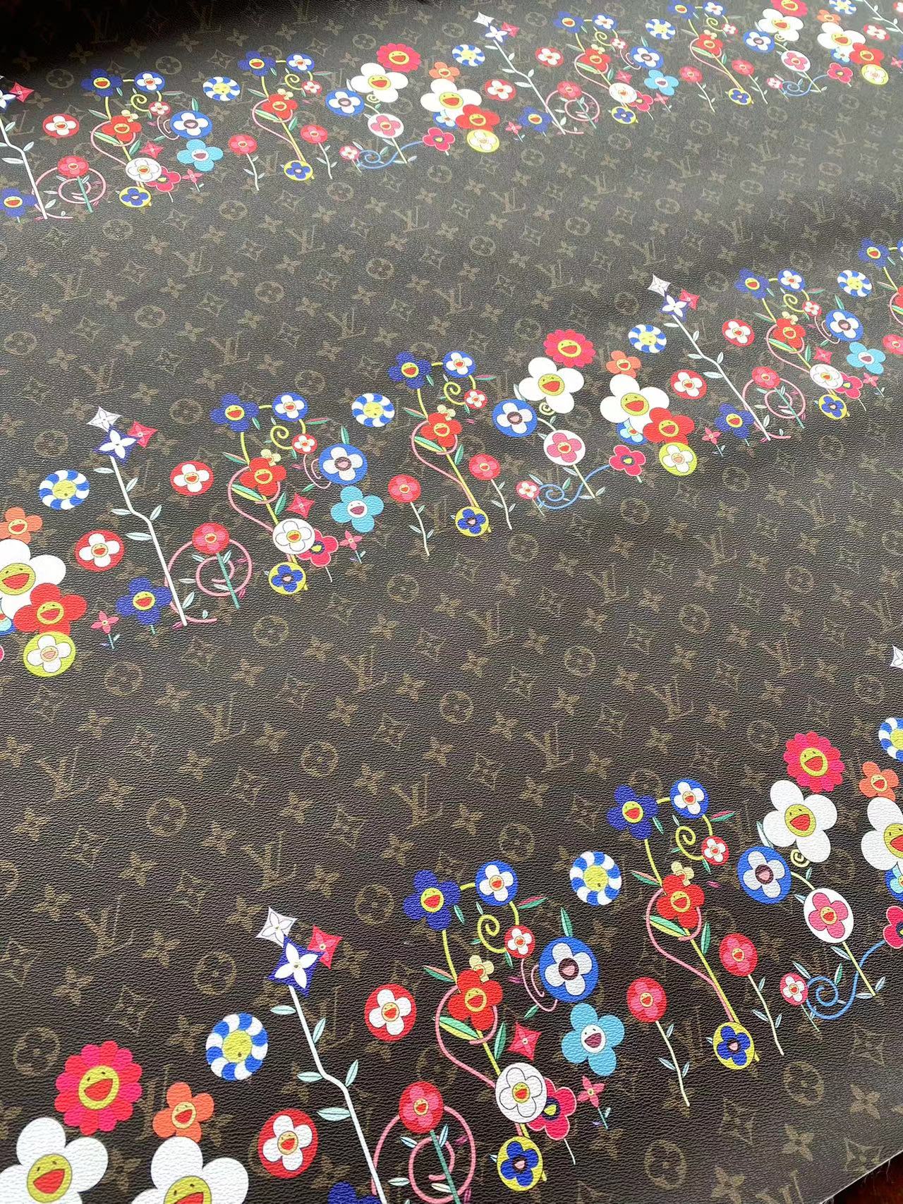 New Designer Faux Leather Louis Vuitton Takashi MURAKAMI Bag Fabric for DIY Sewing Project