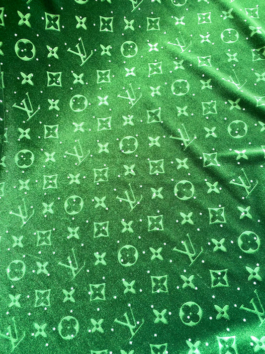 Green Diamond Fabric Louis Vuitton LV Velvet Fabric for Sneaker