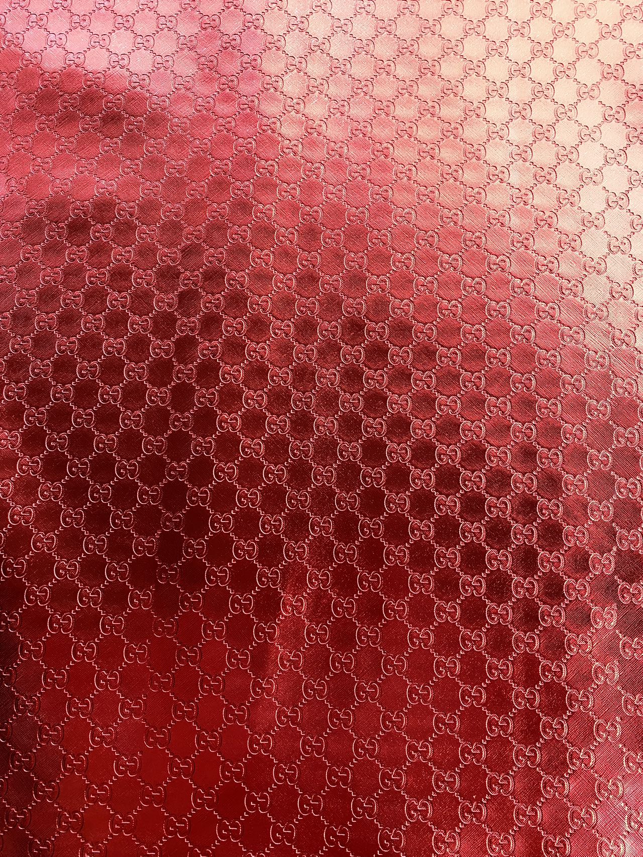 Red Shiny Soft Gucci Leather Fabric for Nail Art Shoes Custom Car Interior Upholstery