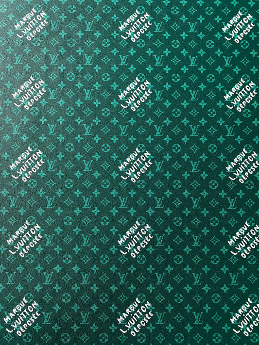 Deep Green LV Louis Vuitton Monogram Custom Leather for Sneaker Shoes
