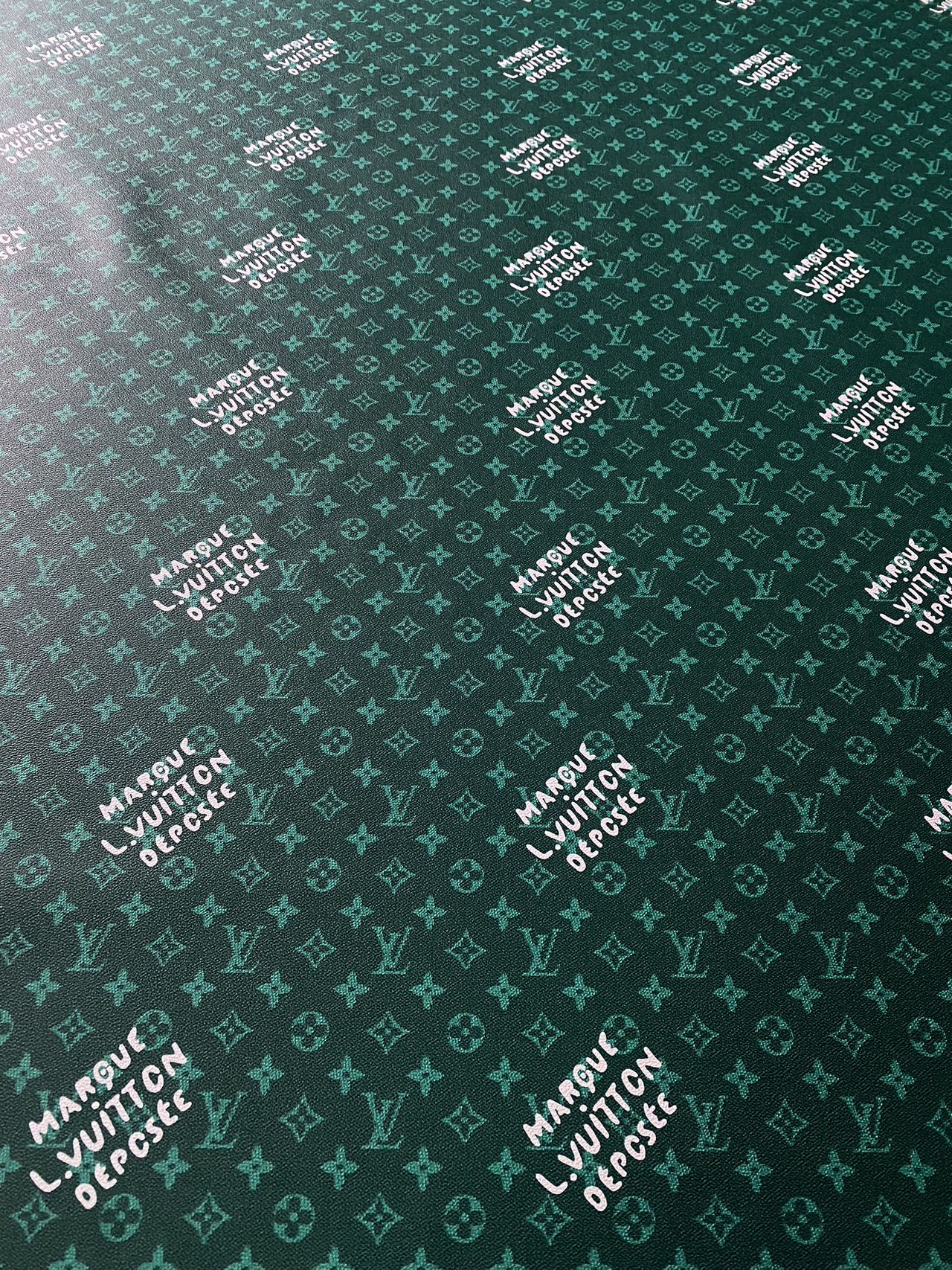 Deep Green LV Louis Vuitton Monogram Custom Leather for Sneaker Shoes