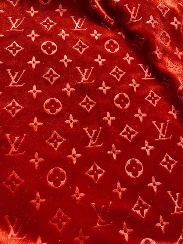 Red Louis Vuitton LV Velvet Fabric