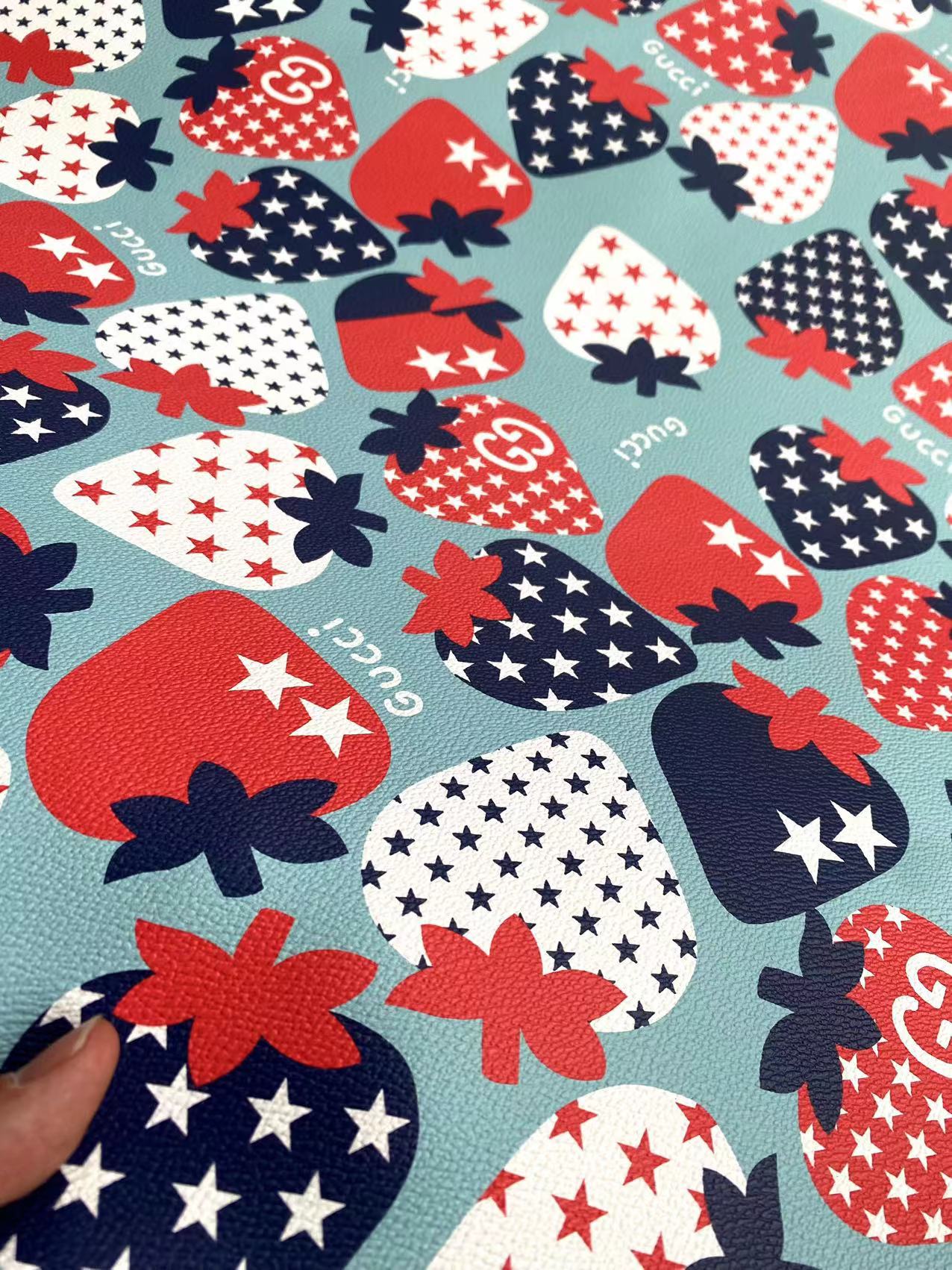 GUCCI Strawberry Designer Faux Leather for Sneakers