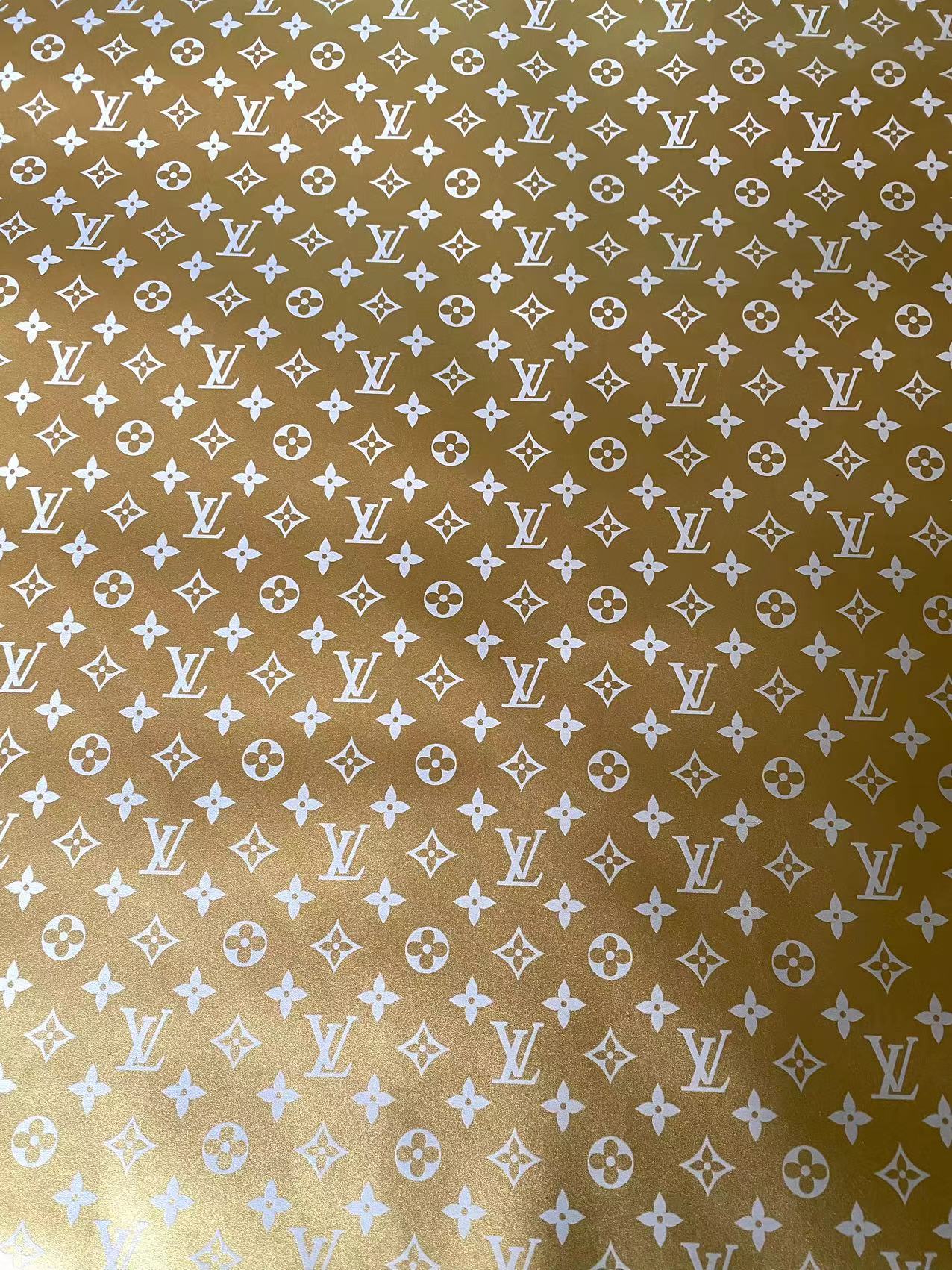 Golden Metallic Louis Vuitton Leather Sheet for Bag