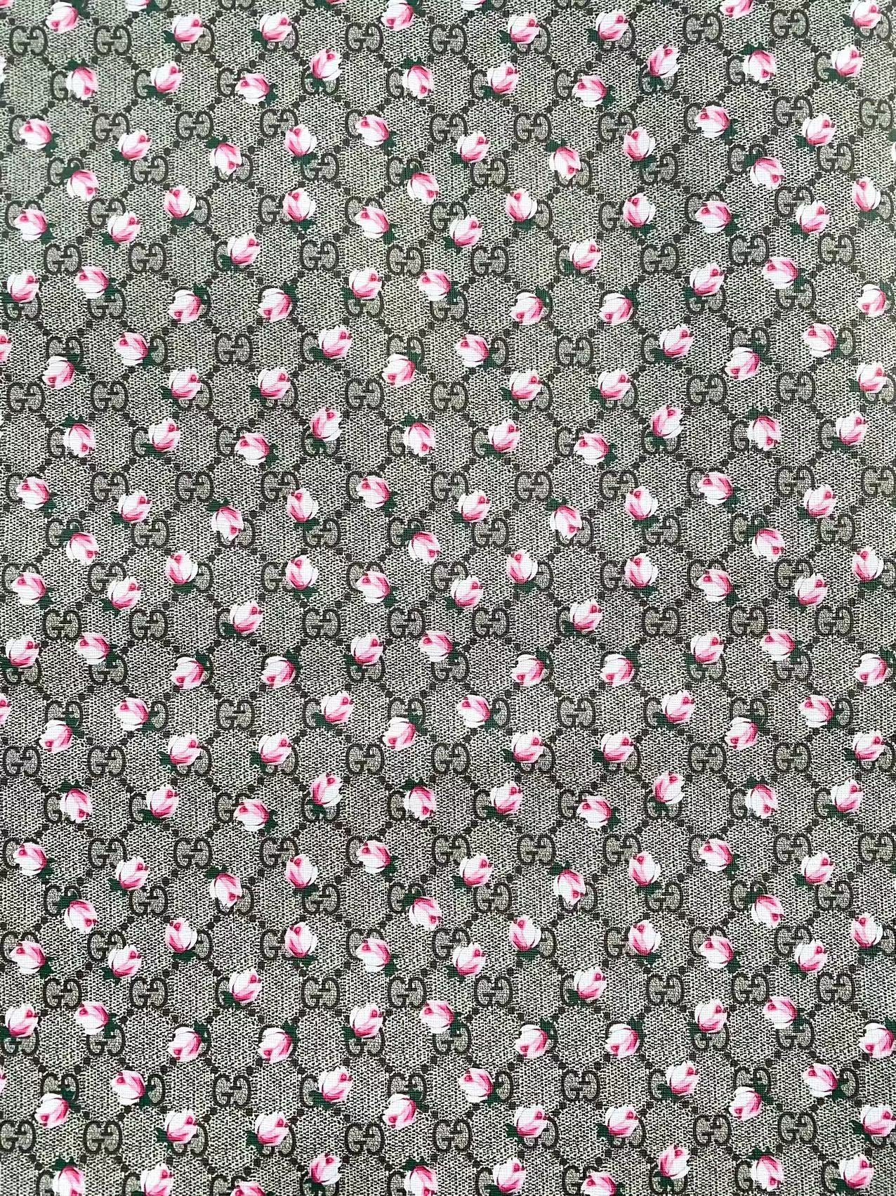 Gucci Flower Faux Leather Fabric for Sneakers Custom Shoes