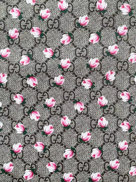 Gucci Flower Faux Leather Fabric for Sneakers Custom Shoes