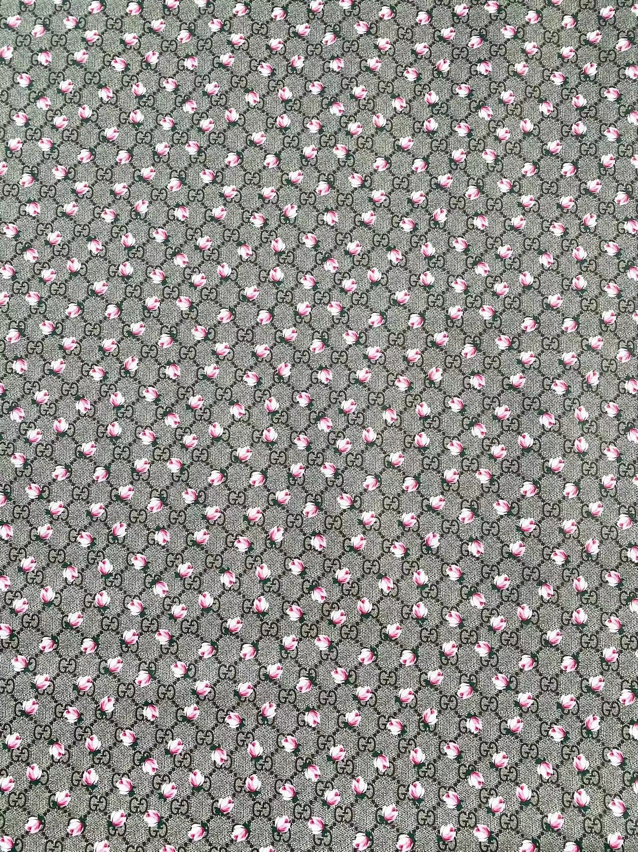 Gucci Flower Faux Leather Fabric for Sneakers Custom Shoes