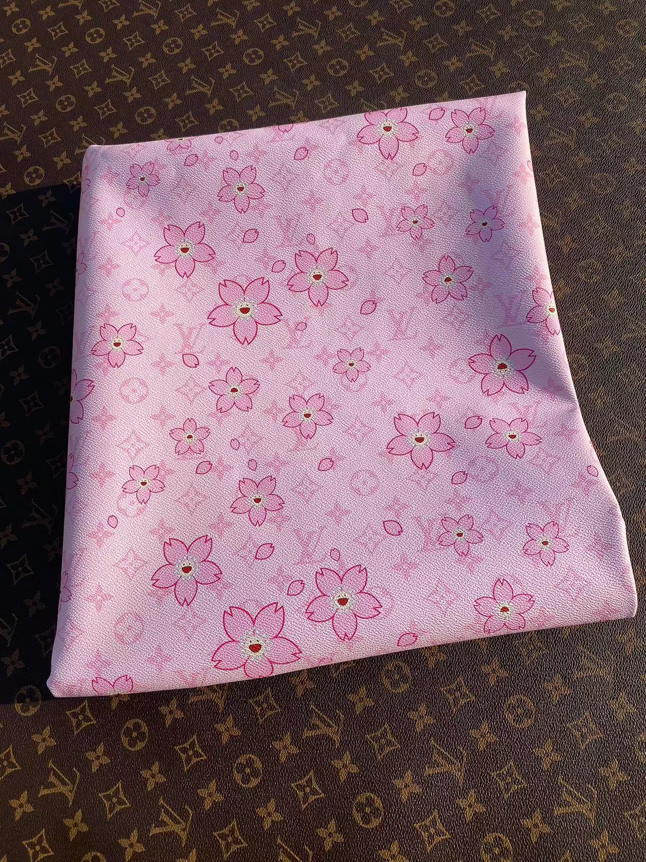 Pink MURAKAMI LV Cherry Blossom Faux Leather for Shoes DIY Project