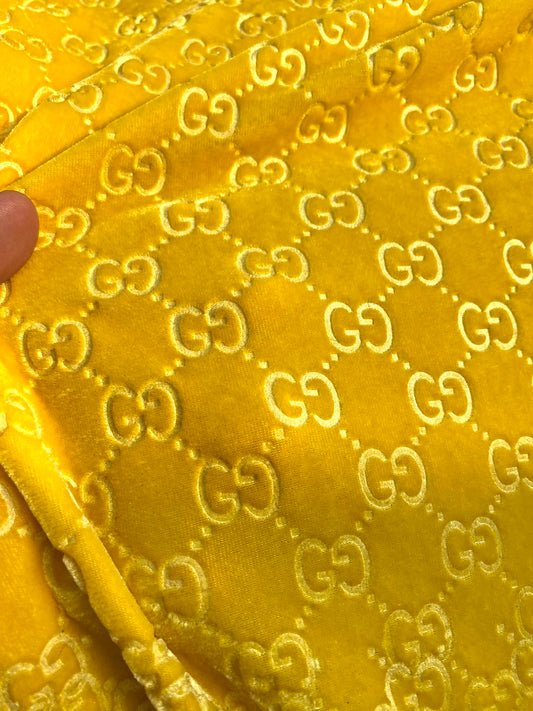 Lemon Yellow Gucci Velvet Fabric for Shoe Sneaker Custom