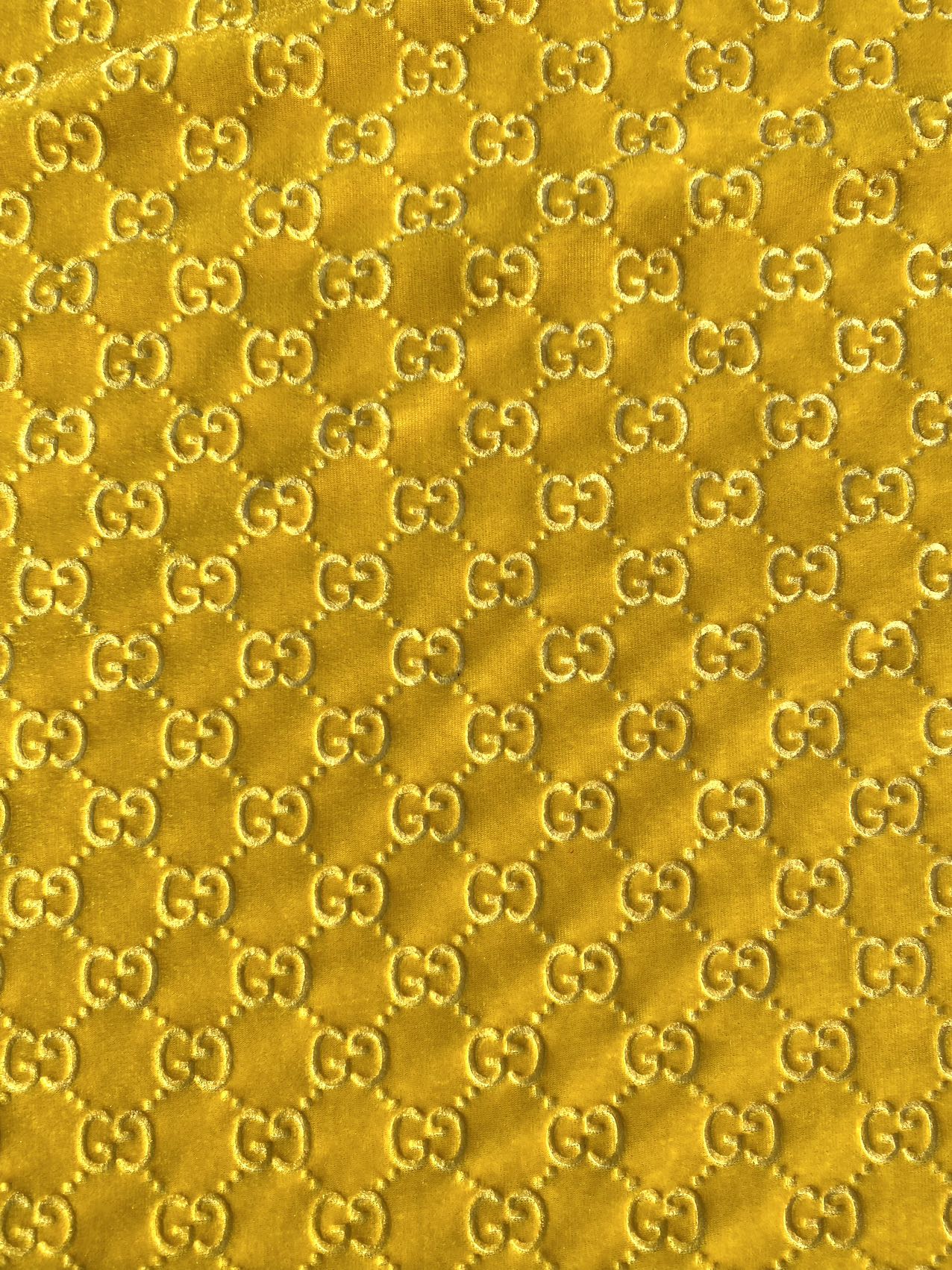 Lemon Yellow Gucci Velvet Fabric for Shoe Sneaker Custom