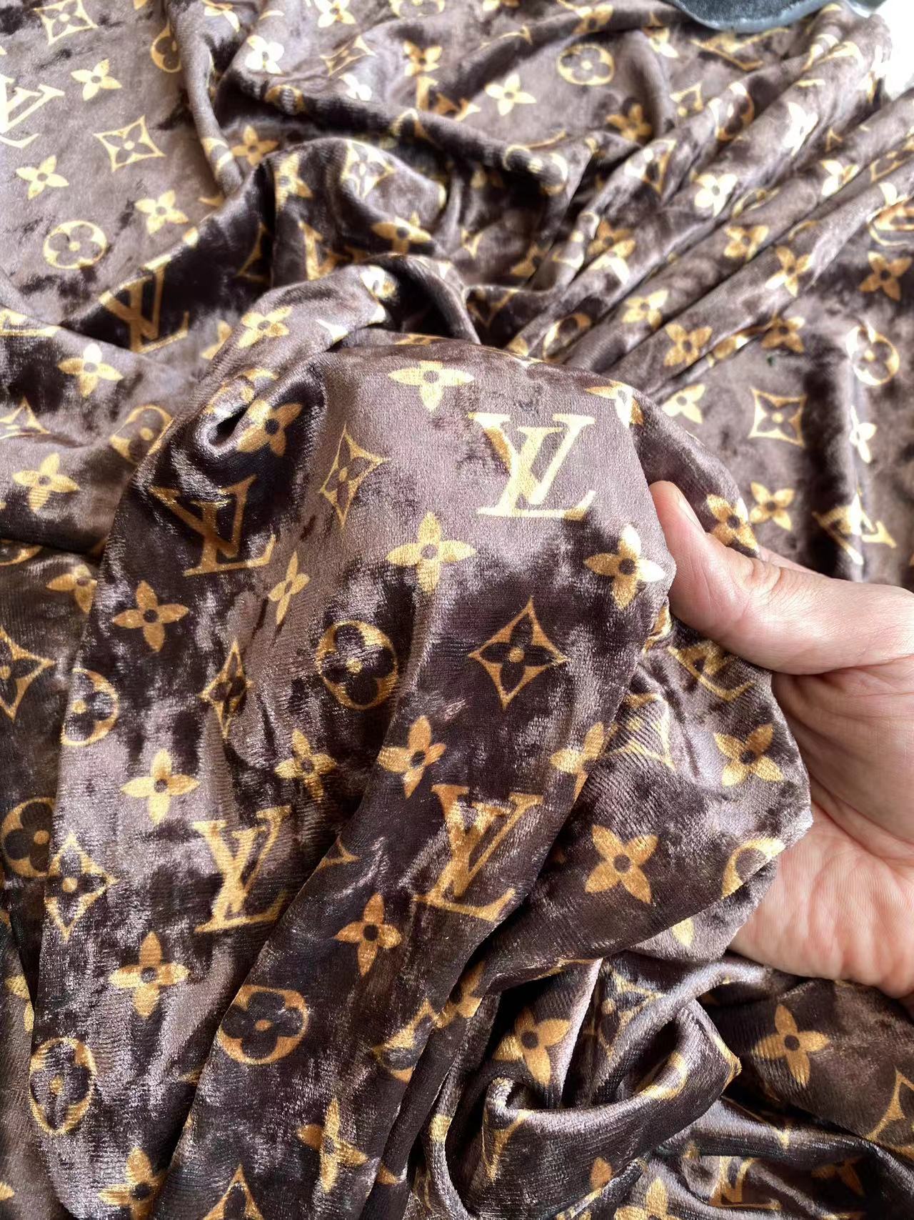 Soft Brown LV Luxury Velvet Clothing Luxury Fabric