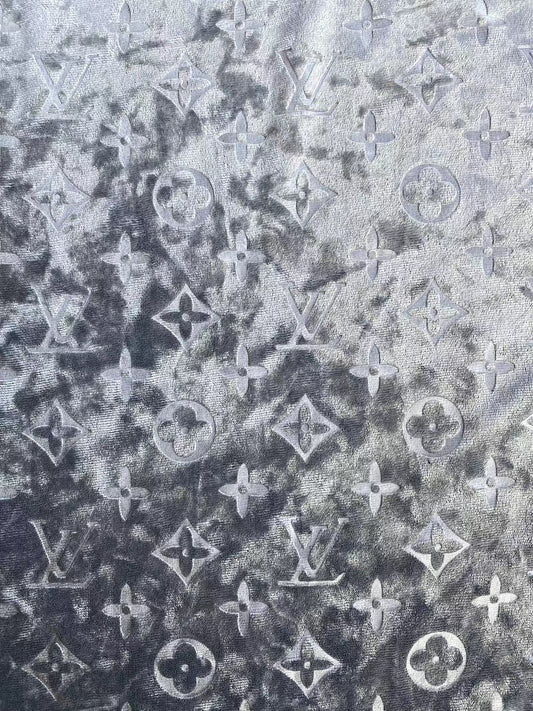 Shiny Silver Grey LV Velvet for Shoes