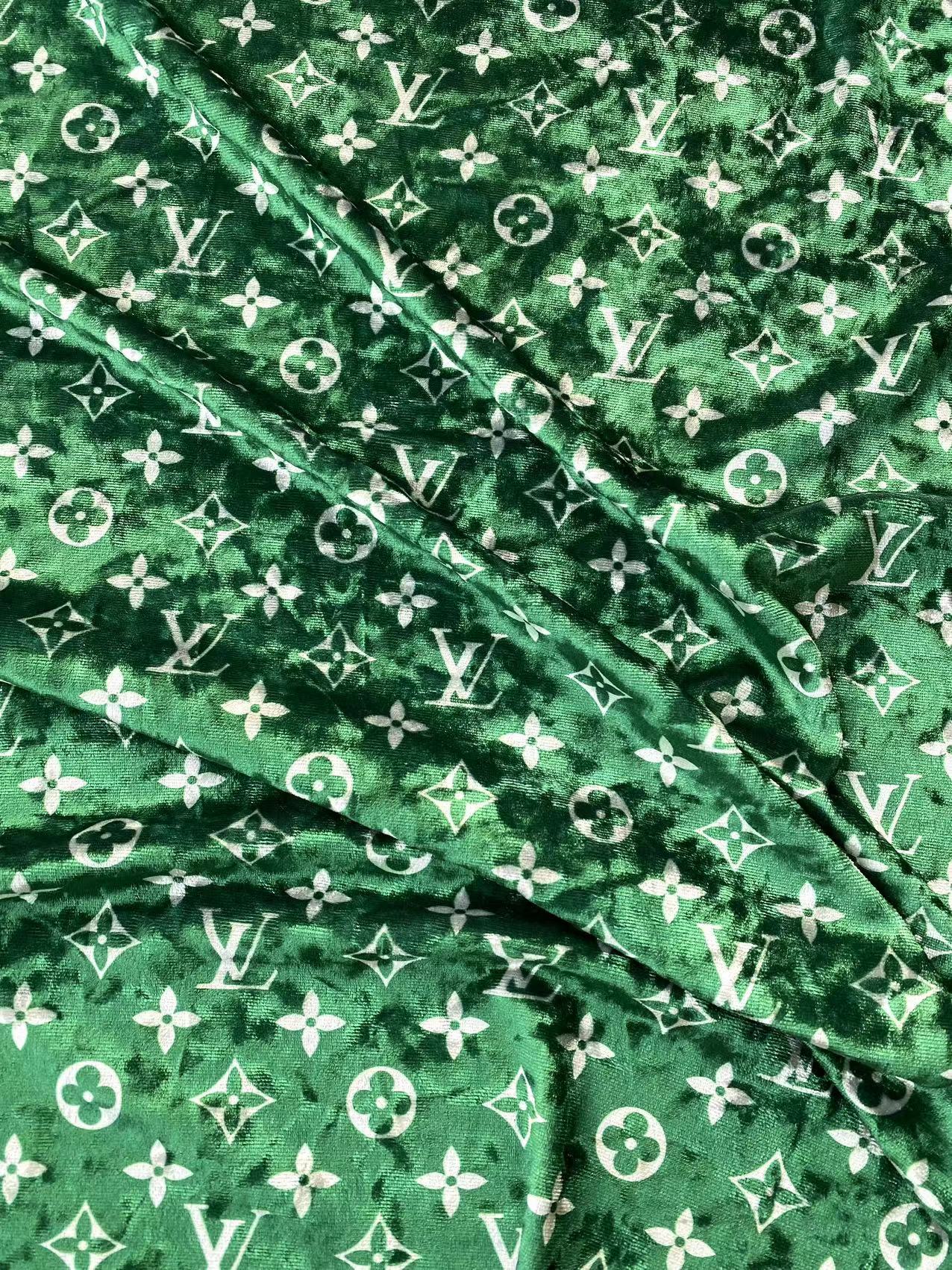 Deep Green Luxury Louis Vuitton Velvet Fabric for Bespoke Car Wrap