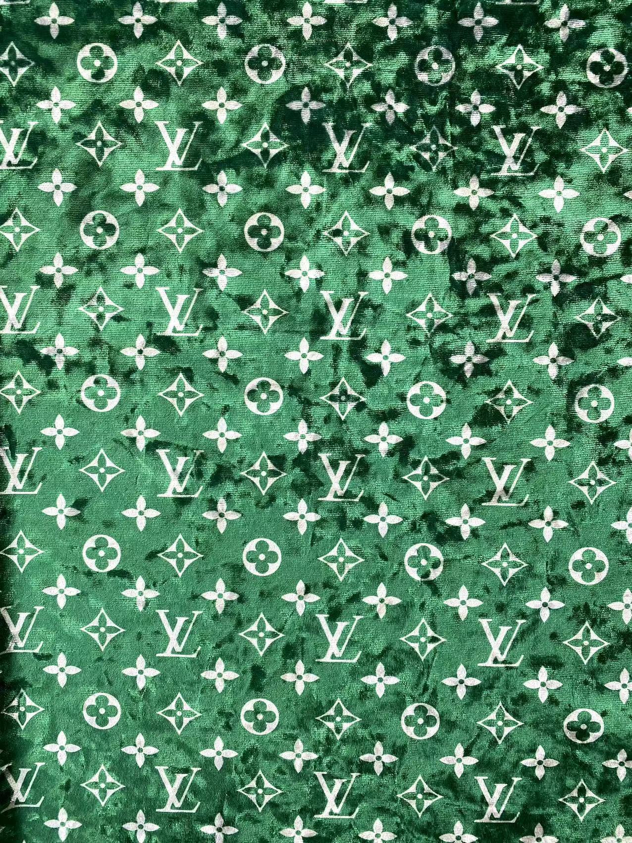 Deep Green Luxury Louis Vuitton Velvet Fabric for Bespoke Car Wrap