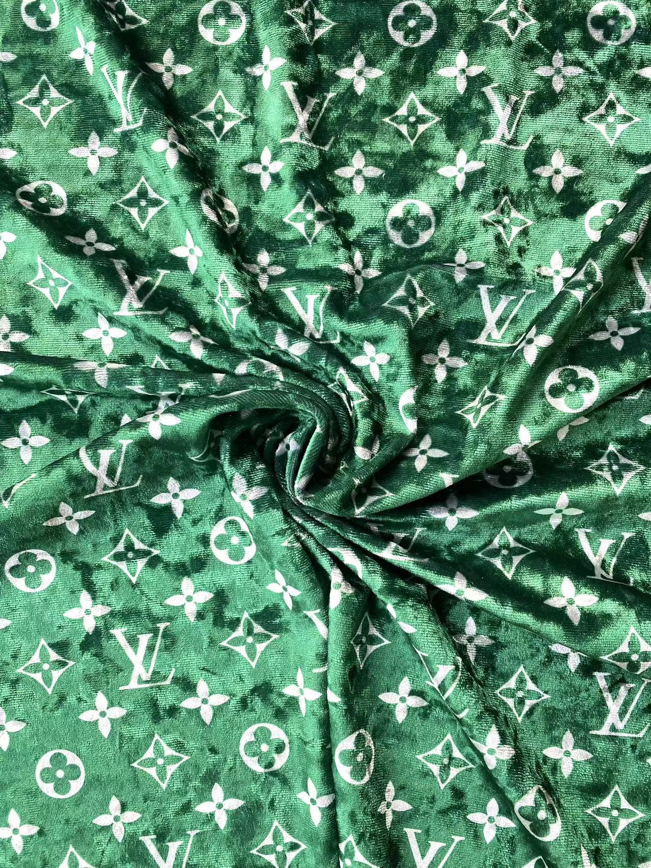 Deep Green Luxury Louis Vuitton Velvet Fabric for Bespoke Car Wrap