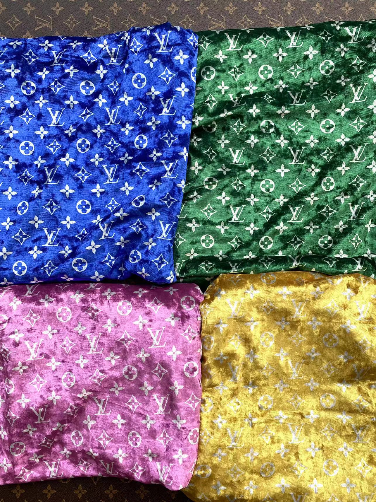 Royal Blue Luxury Louis Vuitton Velvet Fabric for Bespoke Car Wrap