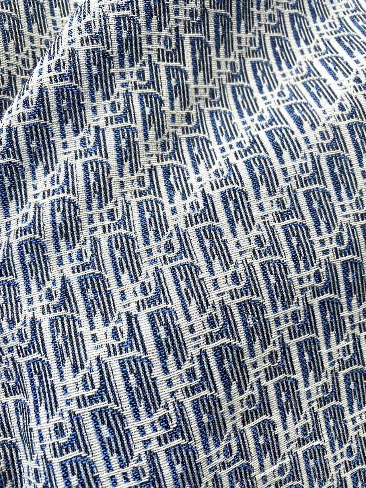 Blue Dior Sneaker Fabric for Custom Shoes Sewing Project DIY