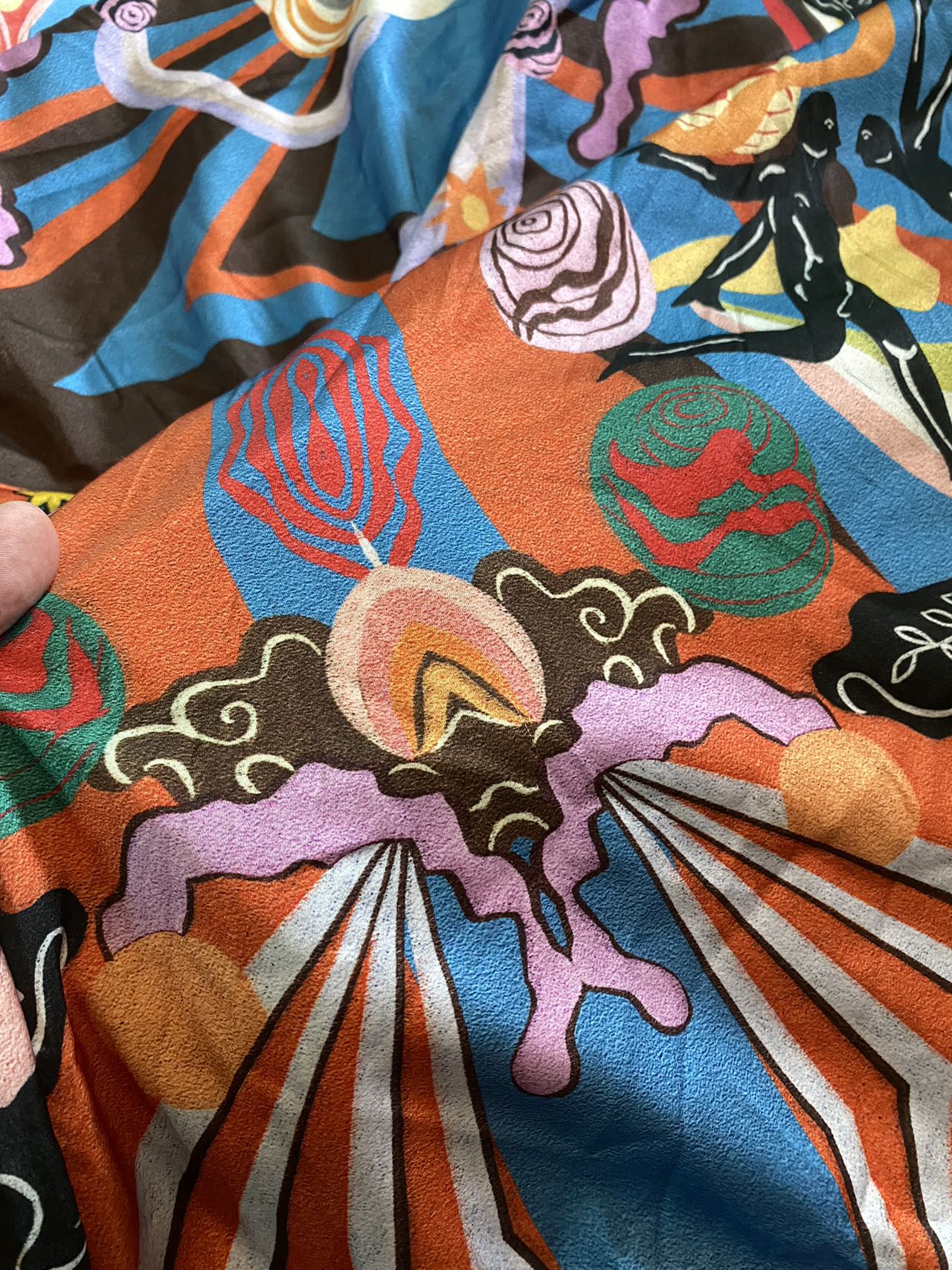 Colorful Designer Versace Satin Fabric for Clothing Summer Wear