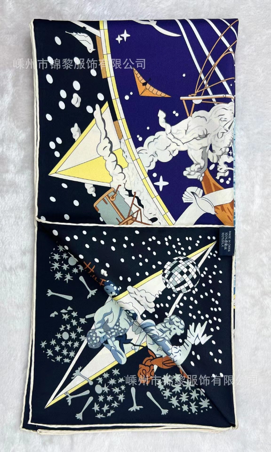 Designer Silk Scarf Double Side Printed