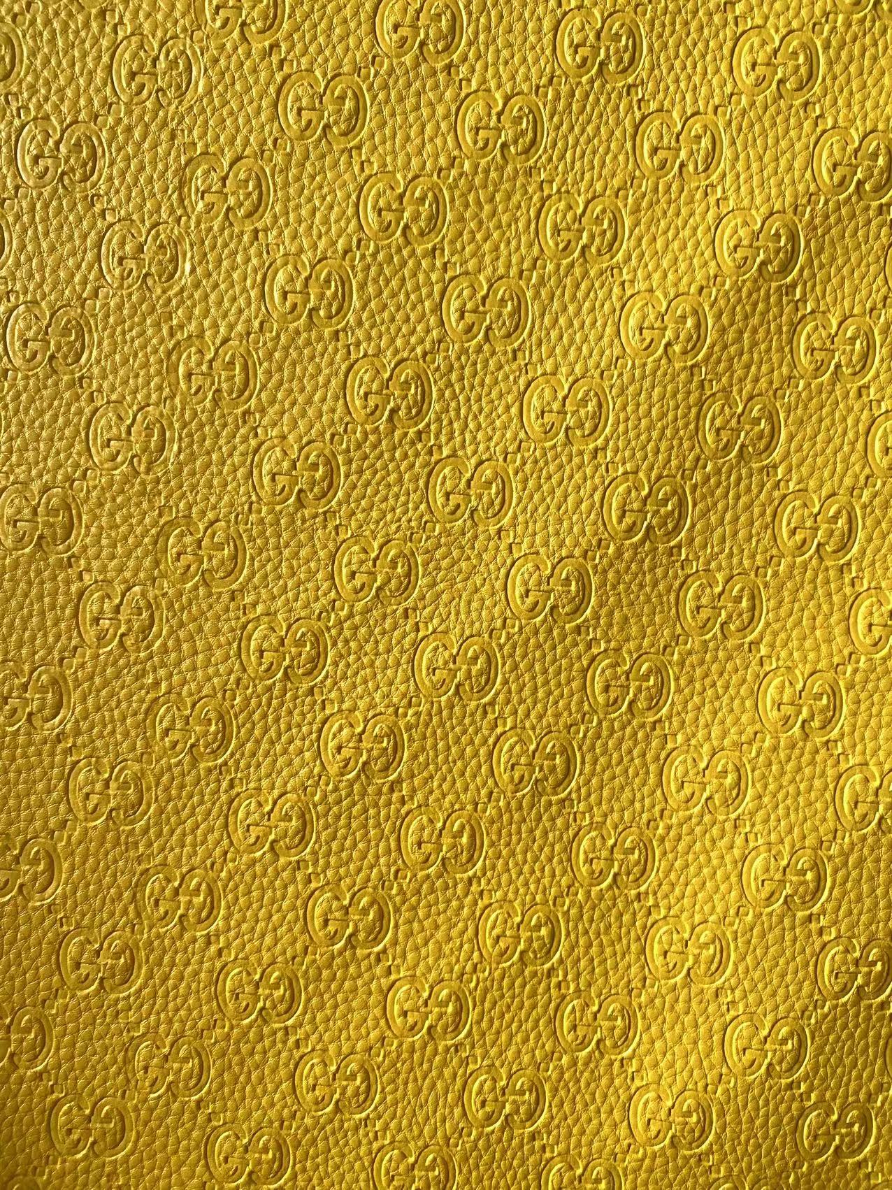 Lemon Yellow Gucci Embossed Soft Leather Custom Shoes Car Upholstery