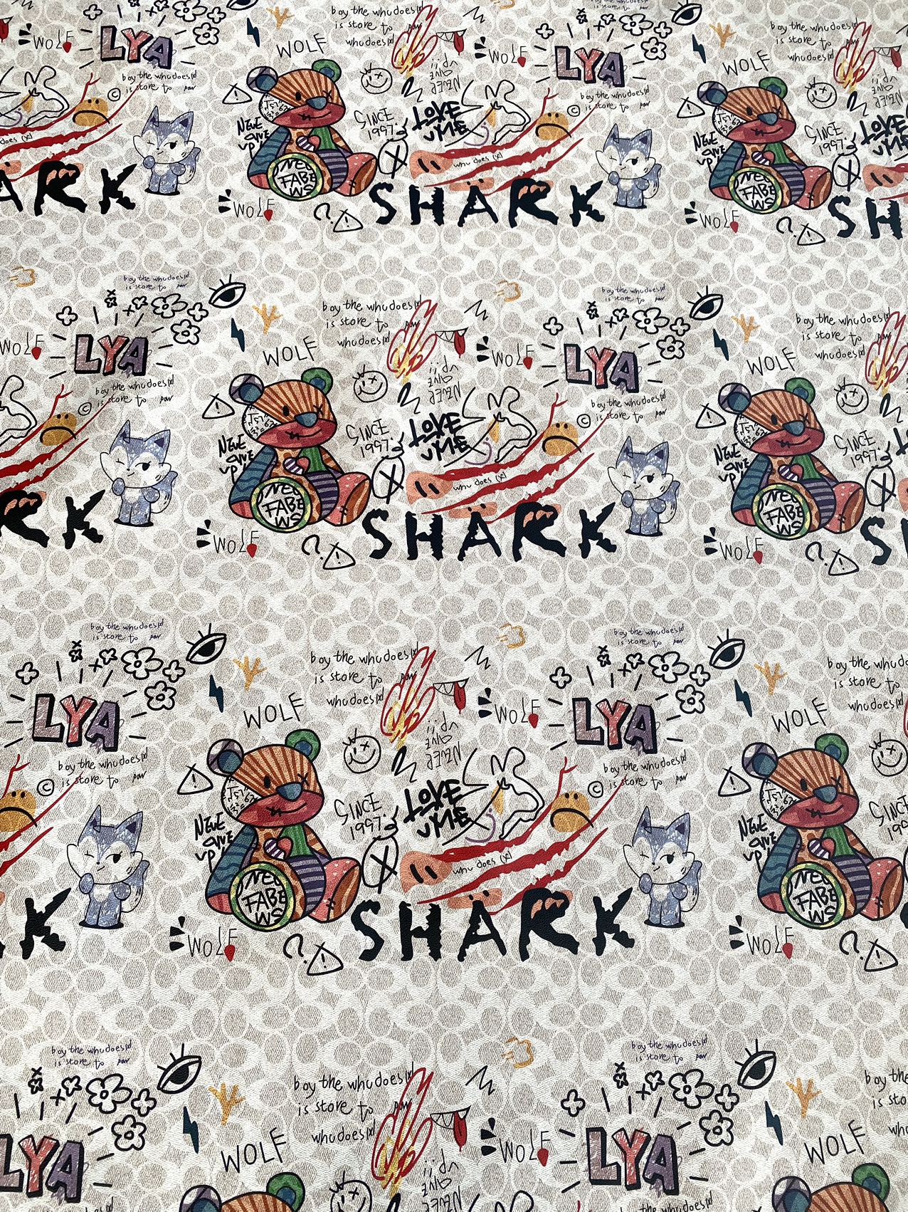 Cartoon Coach Leather Crafts Fabric for Hobby DIY Bag Repair