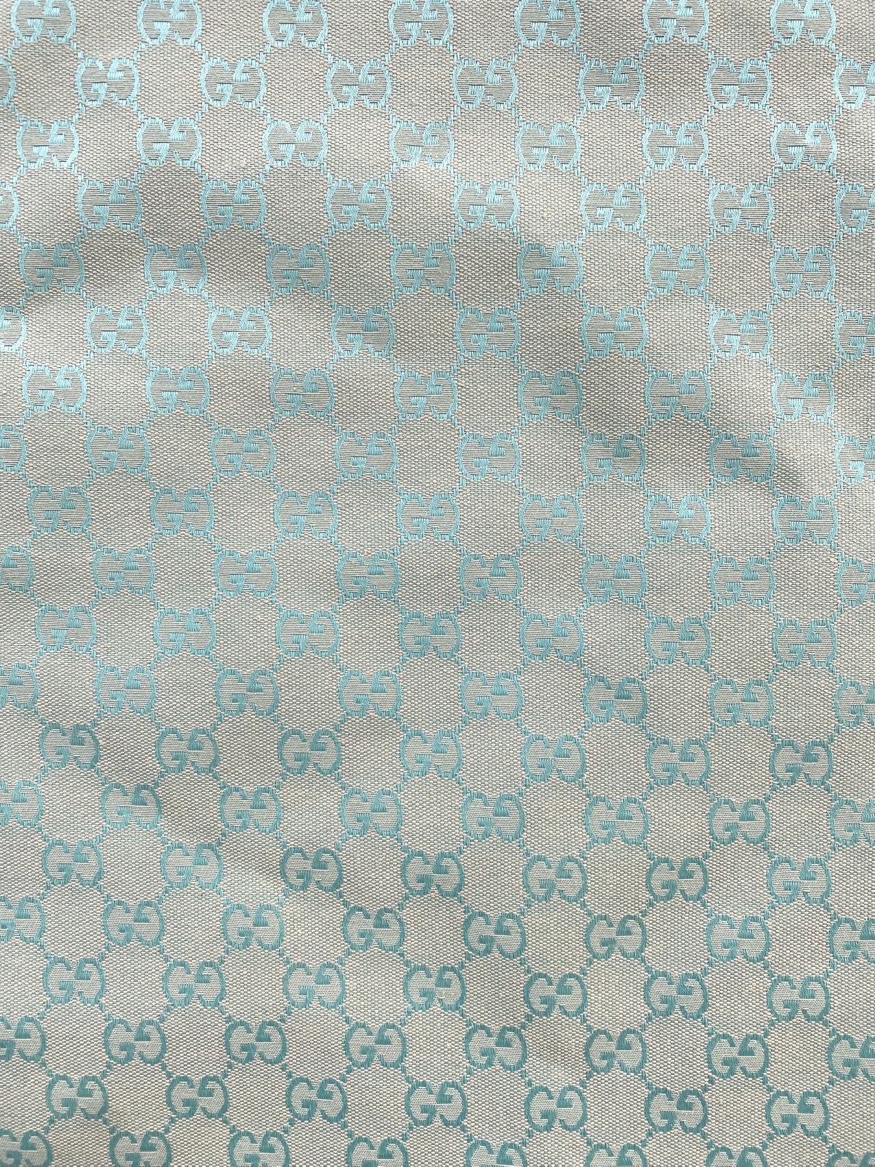 Elegant Green Gucci Designer Fabric for Custom Sneakers Sewing