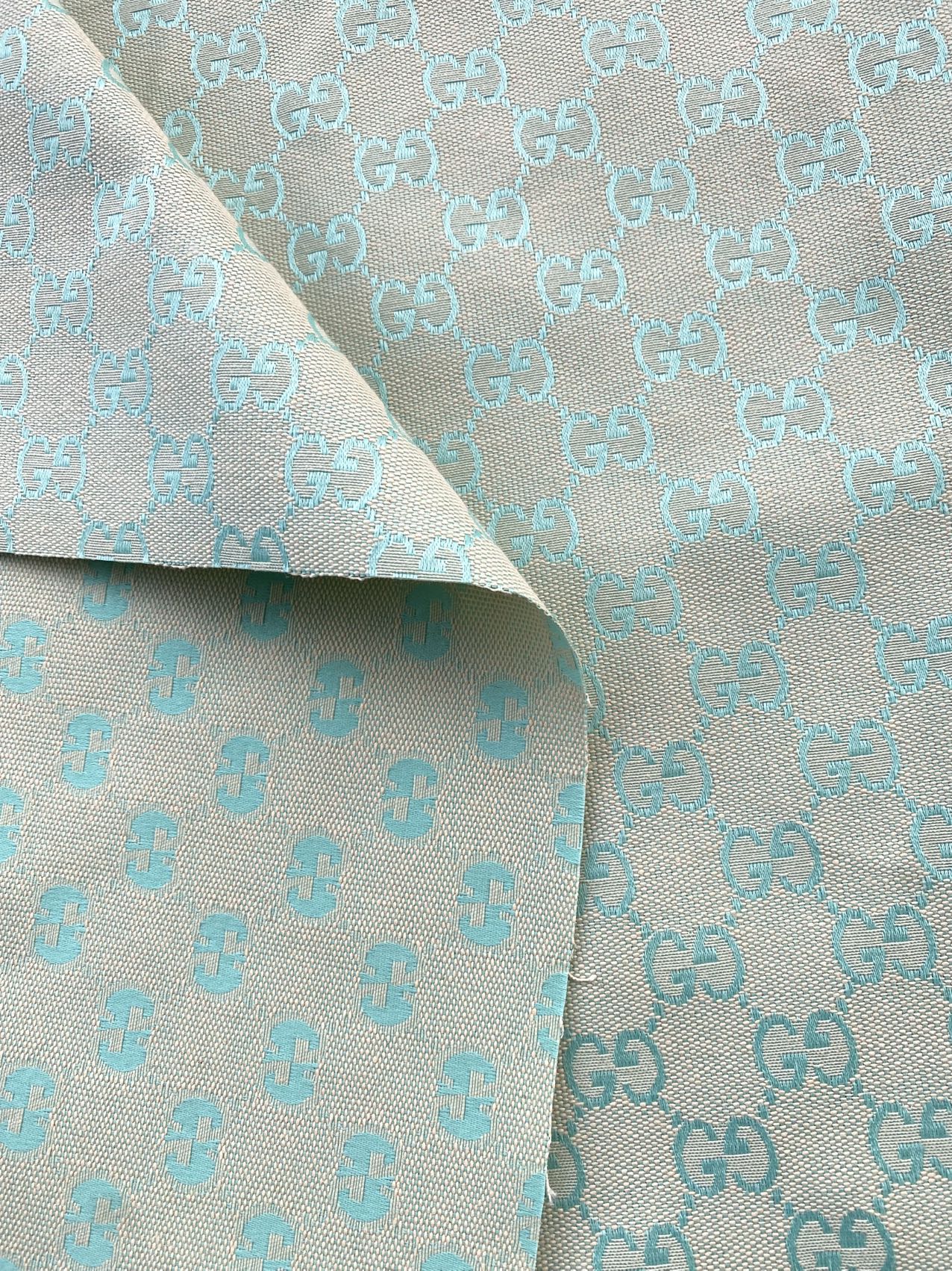 Elegant Green Gucci Designer Fabric for Custom Sneakers Sewing