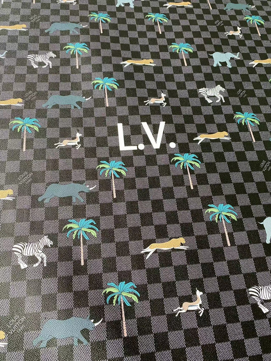 Black Damier Louis Vuitton Animal Bag Leather Handicraft Fabric