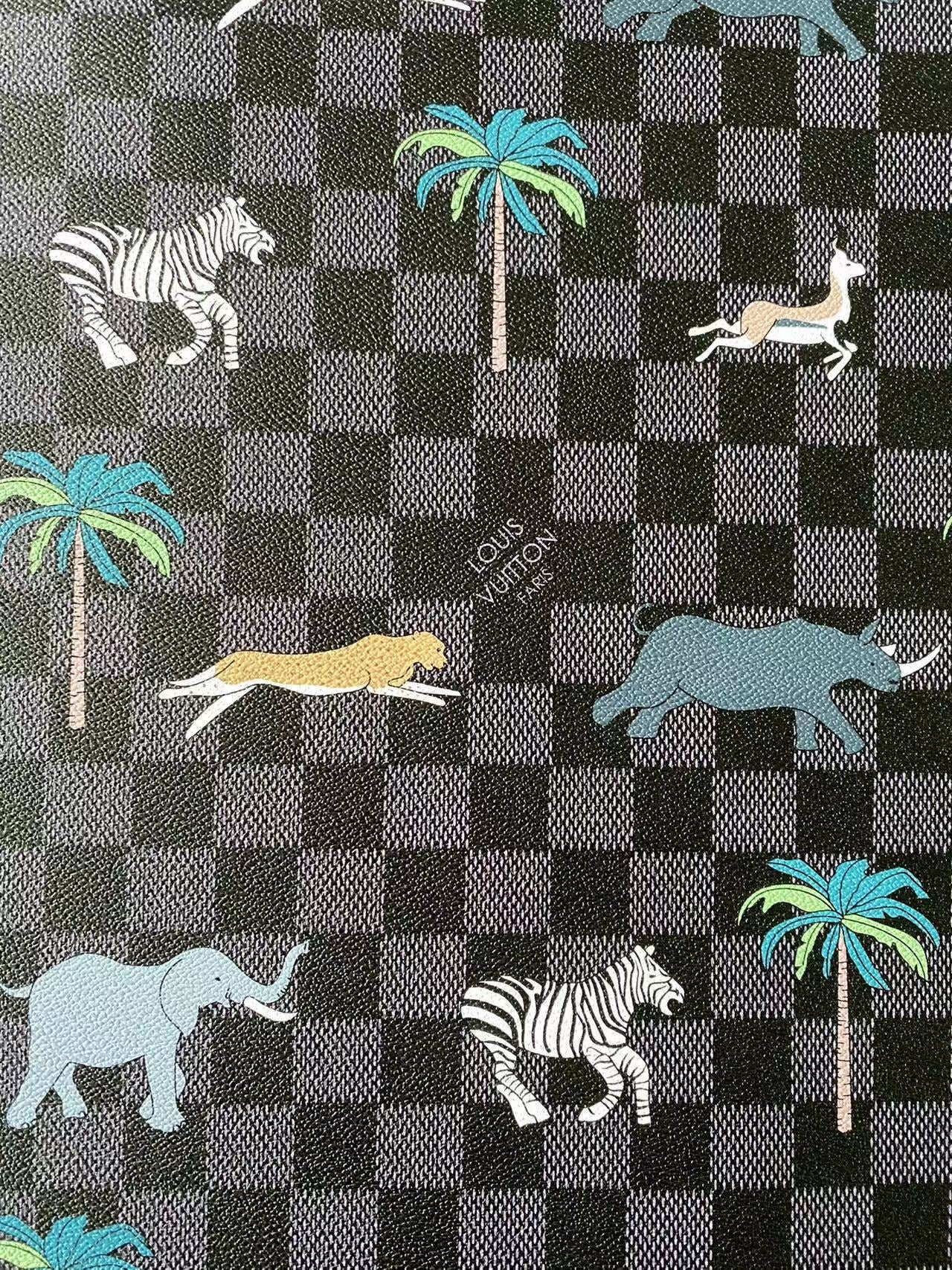 Black Damier Louis Vuitton Animal Bag Leather Handicraft Fabric