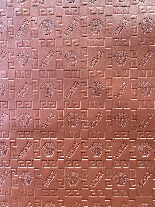 Brown Embossed Versace Upholstery Leather for Car interior Sneakers